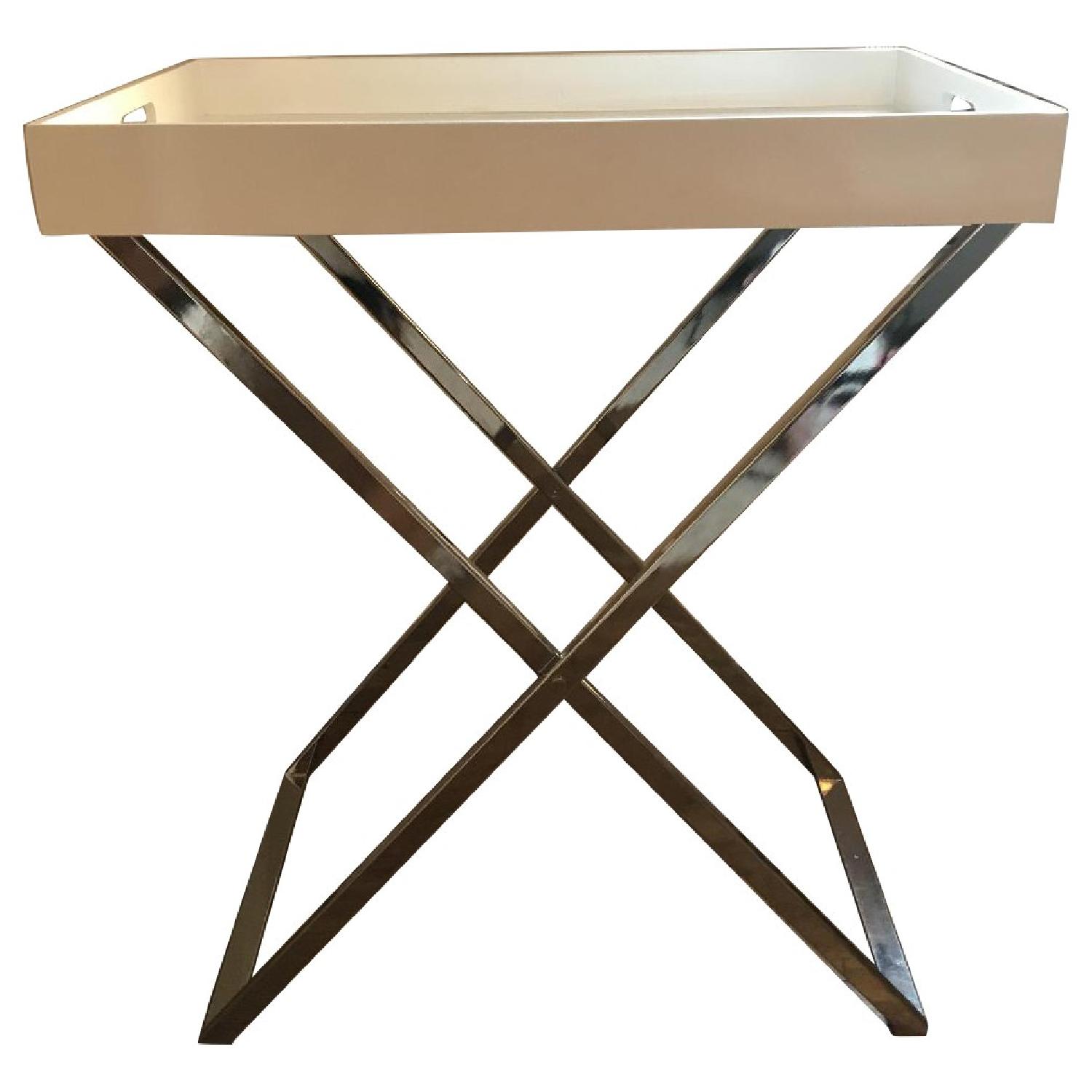 West Elm Lacquer Butler Tray & Stand AptDeco