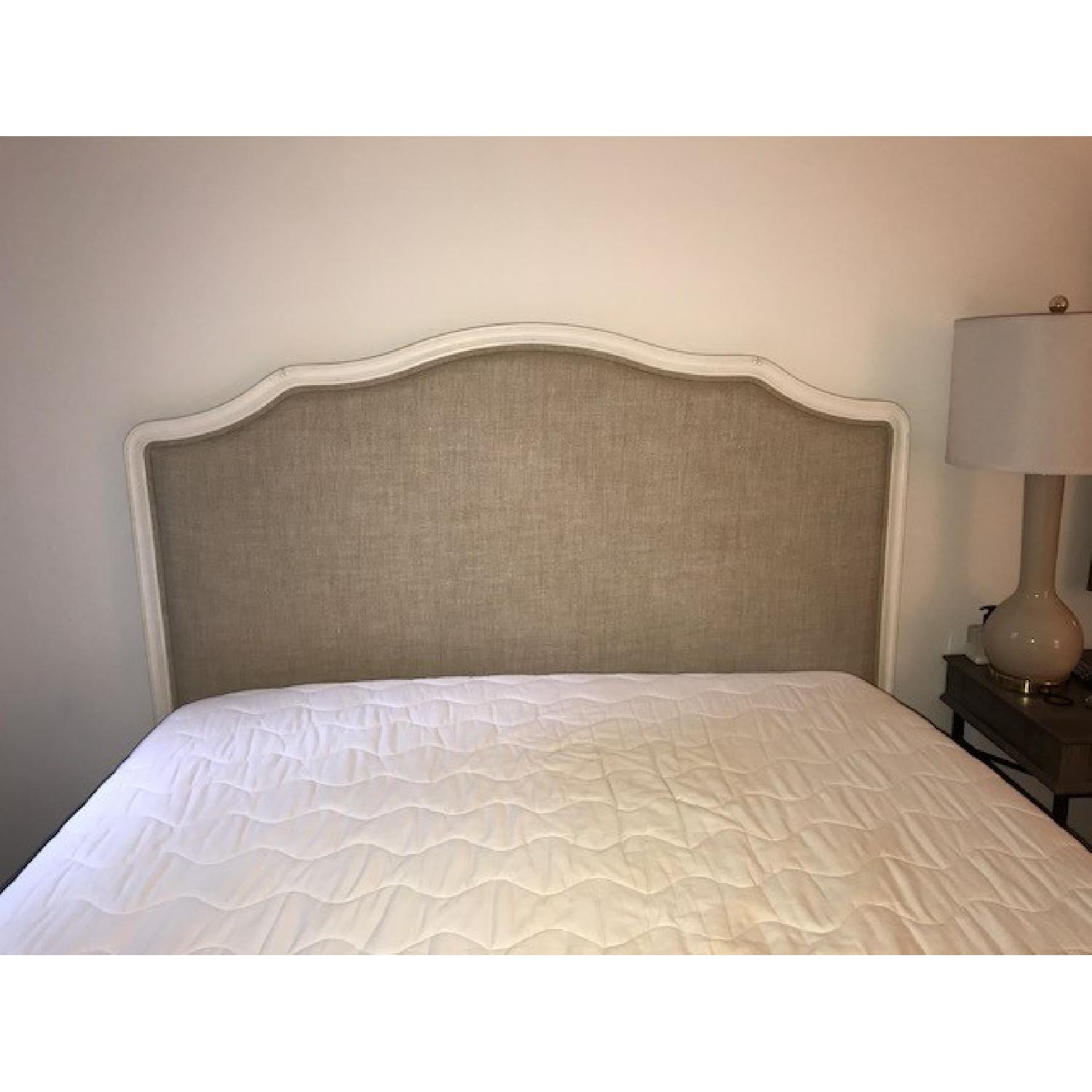 Restoration Hardware Lorraine Queen Wood Upholstered Bed - image-1