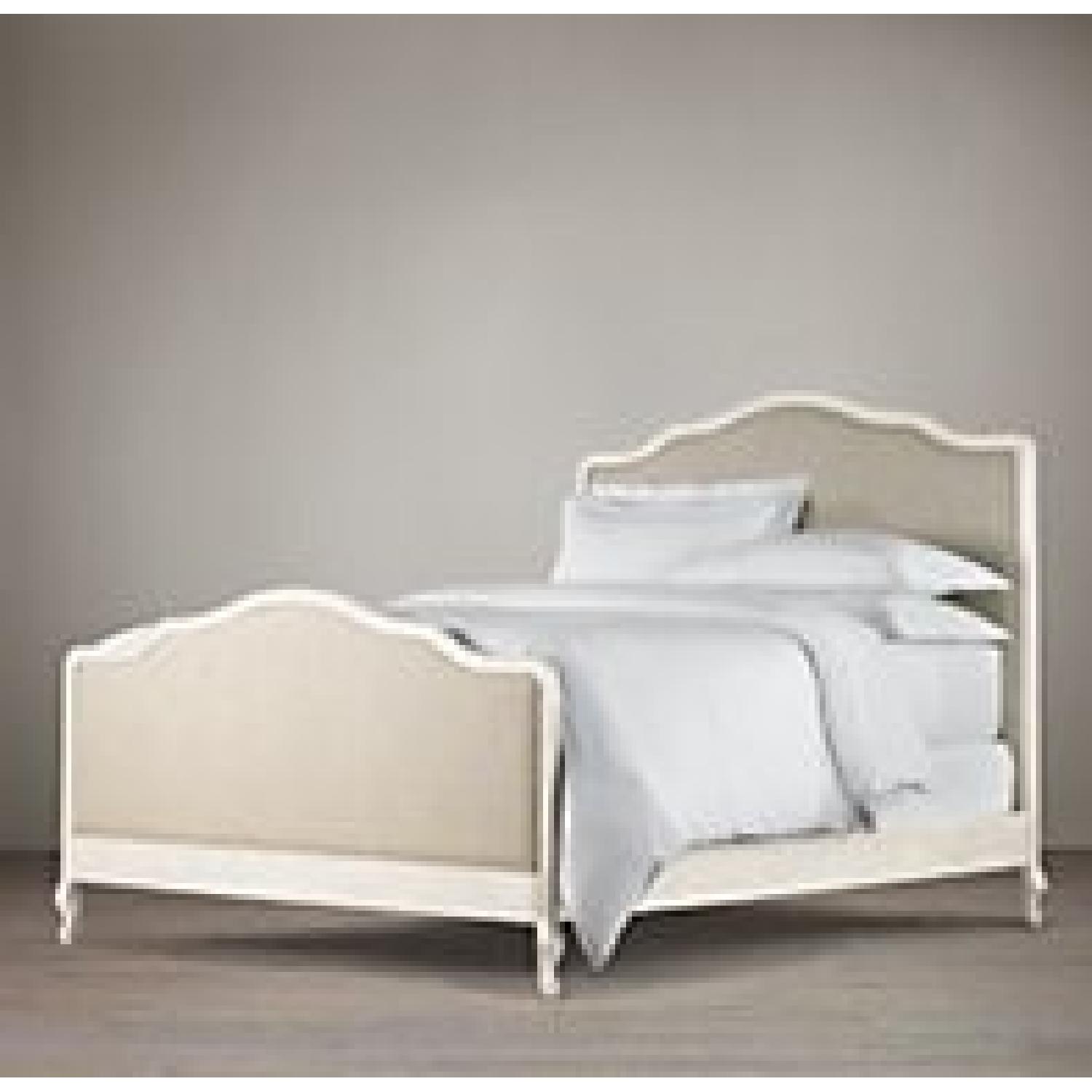 Restoration Hardware Lorraine Queen Wood Upholstered Bed - image-0