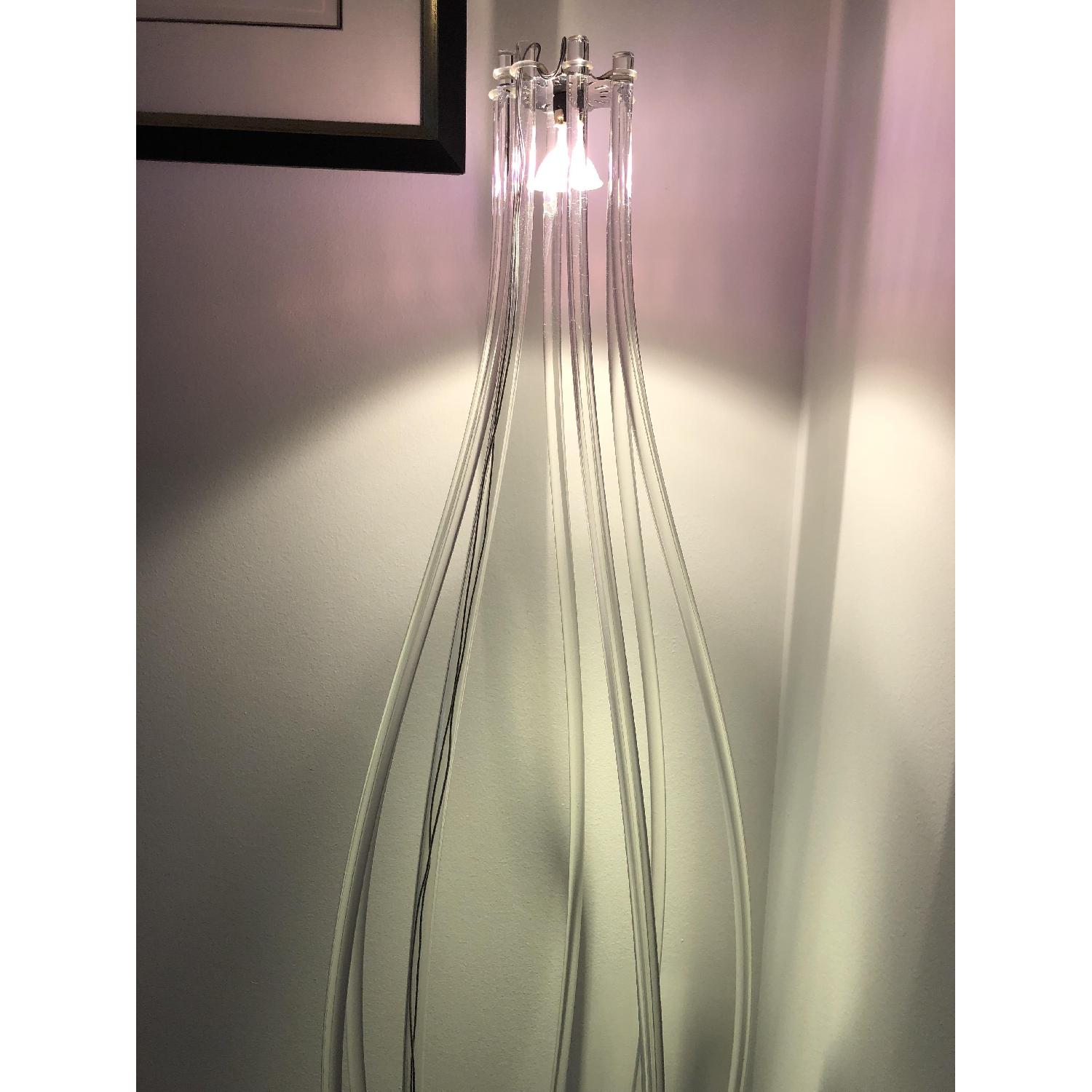 Glass Hour Lamp w/ Hand Blown Crystal Stems - image-2