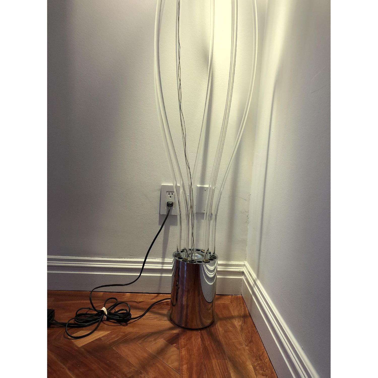 Glass Hour Lamp w/ Hand Blown Crystal Stems - image-3