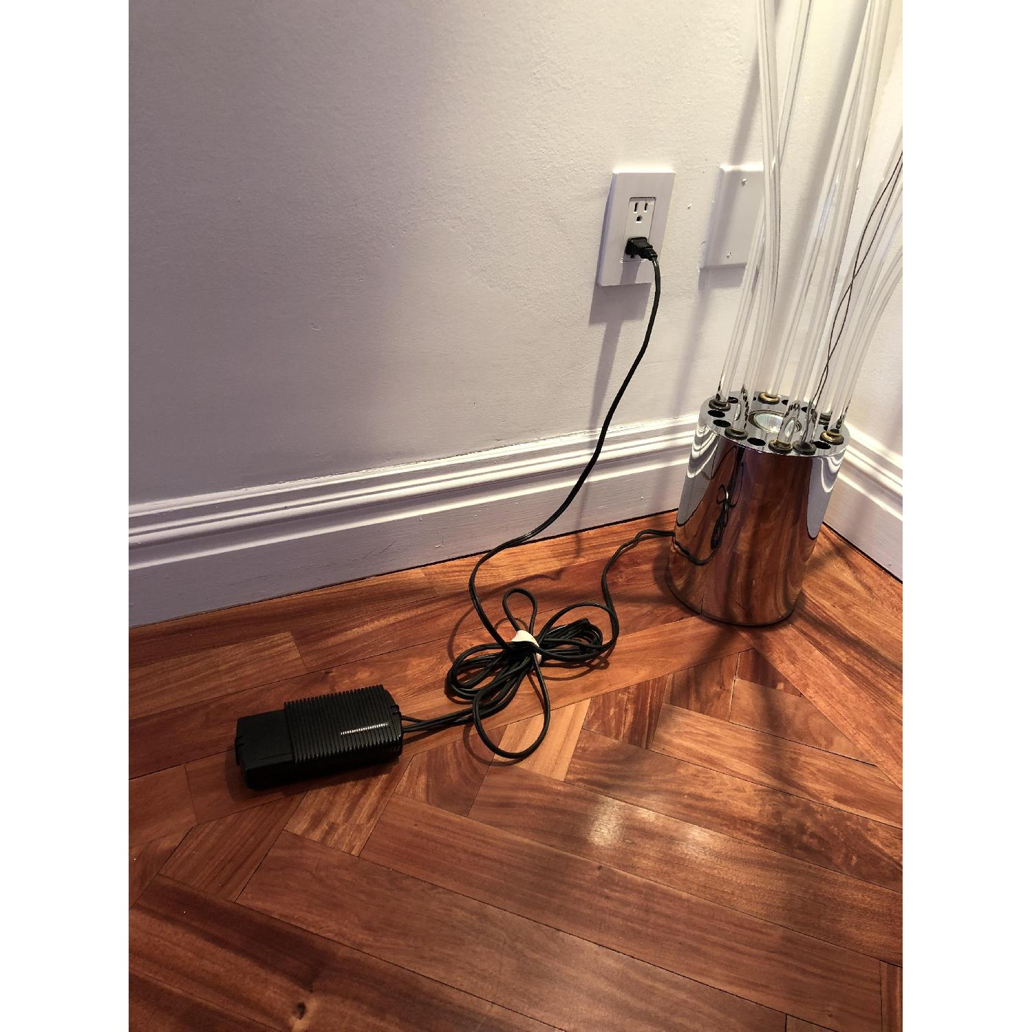 Glass Hour Lamp w/ Hand Blown Crystal Stems - image-5