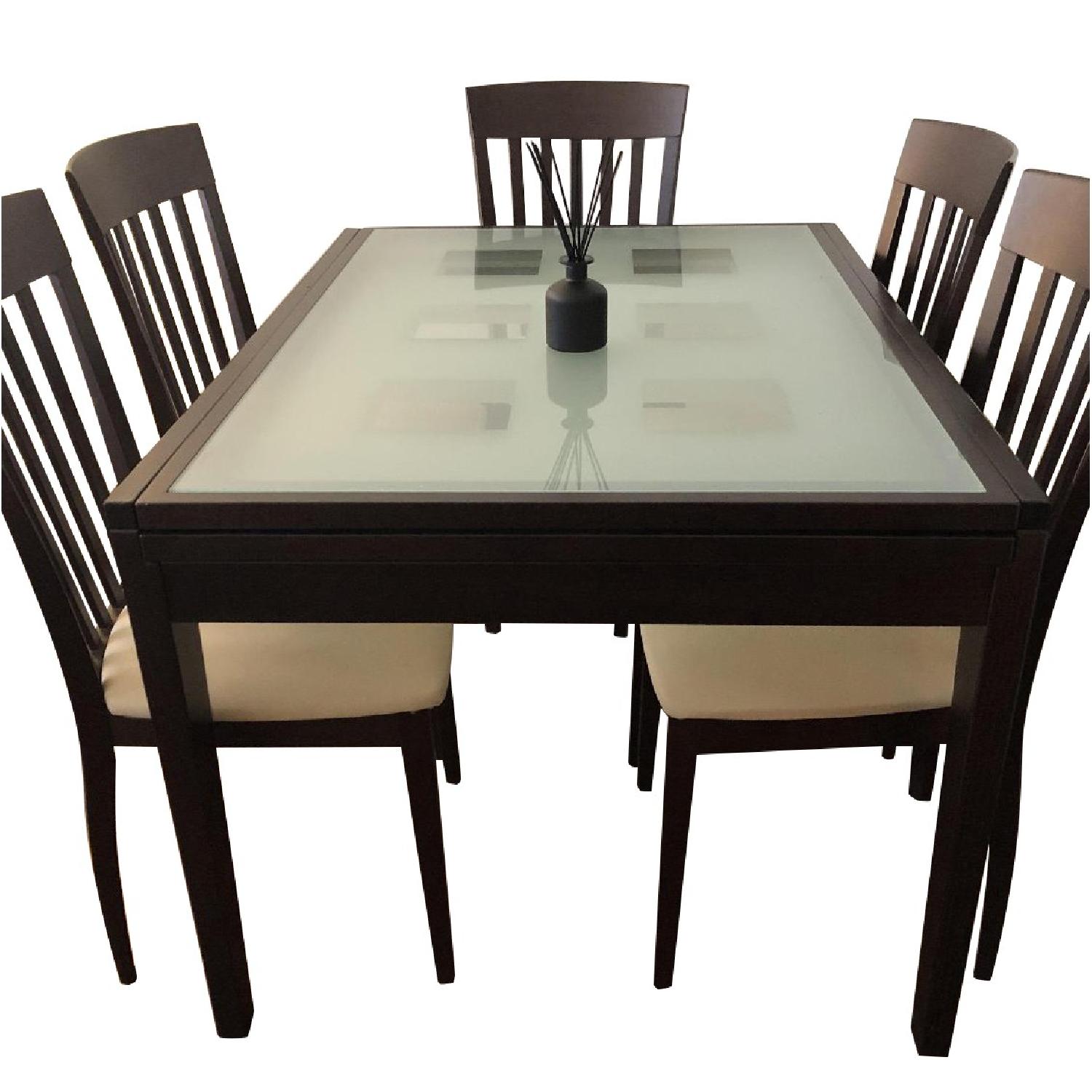 Dark Brown Dining Table w/ 6 Chairs AptDeco