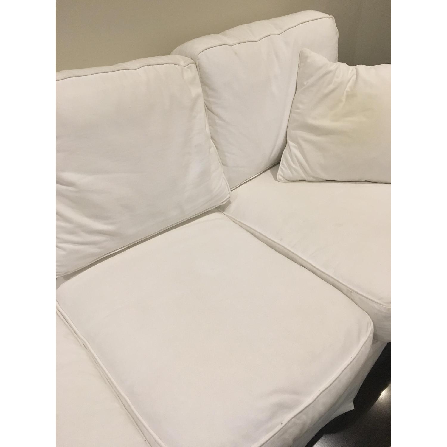 Macy's White Leanne Fabric Slipcover Sofa - image-2