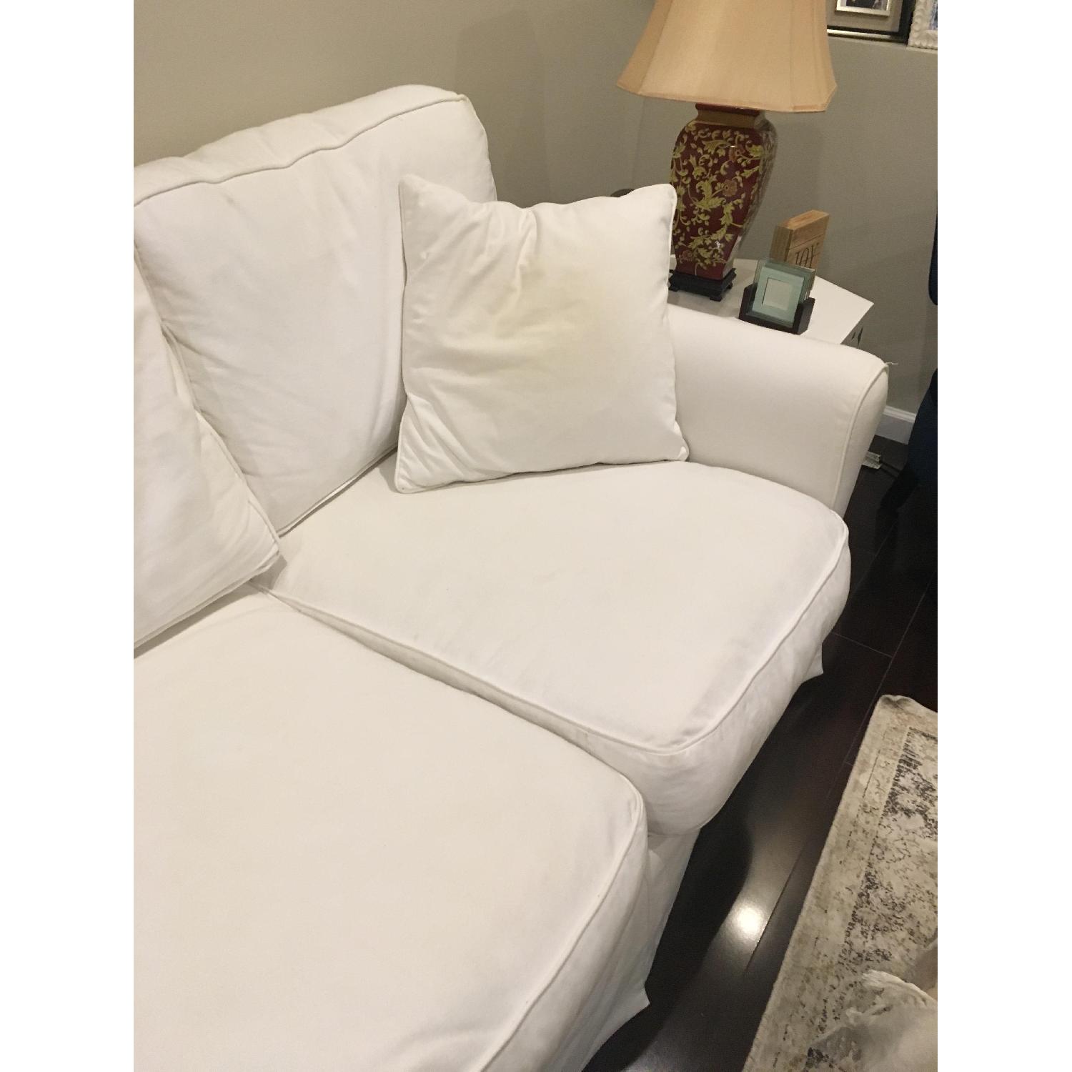 Macy's White Leanne Fabric Slipcover Sofa - image-3