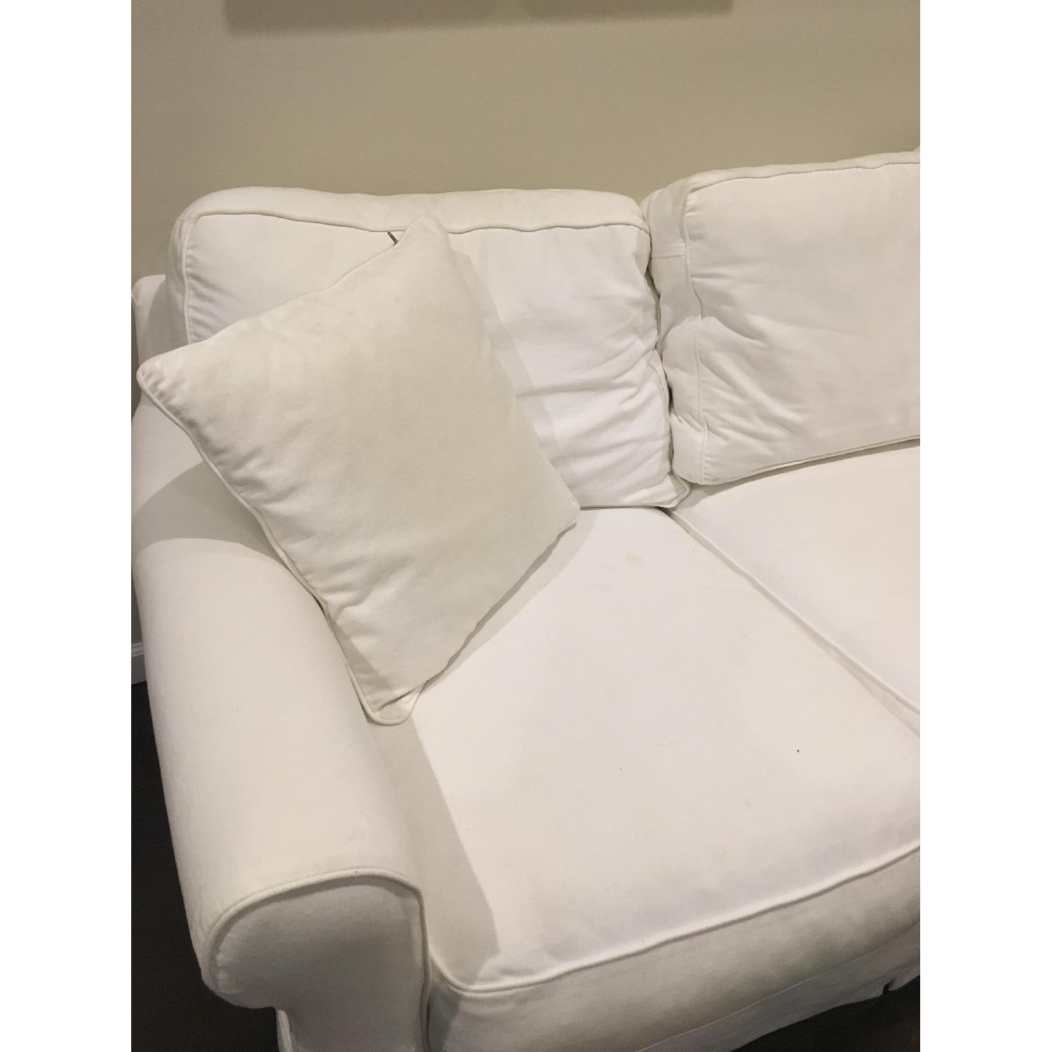 Macy's White Leanne Fabric Slipcover Sofa - image-4
