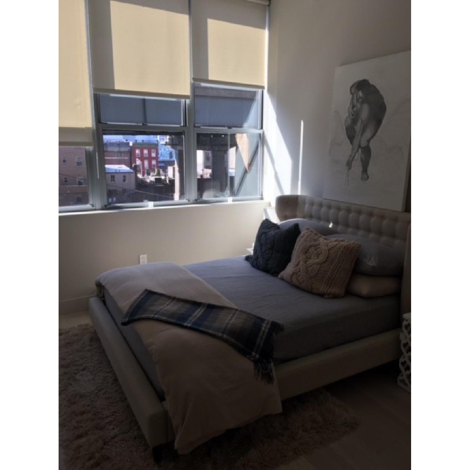 Crate & Barrel Upholstered Full Bed Frame - image-0