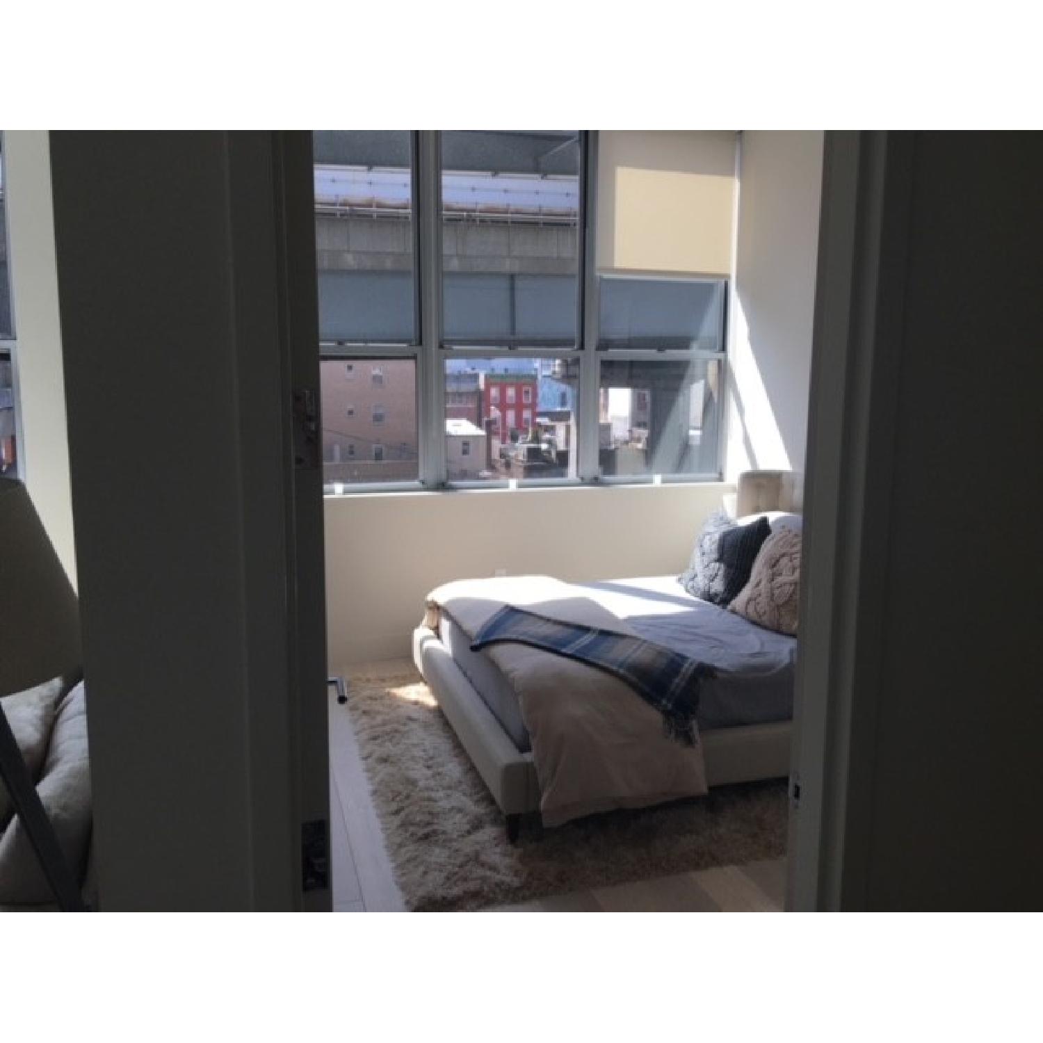 Crate & Barrel Upholstered Full Bed Frame - image-1