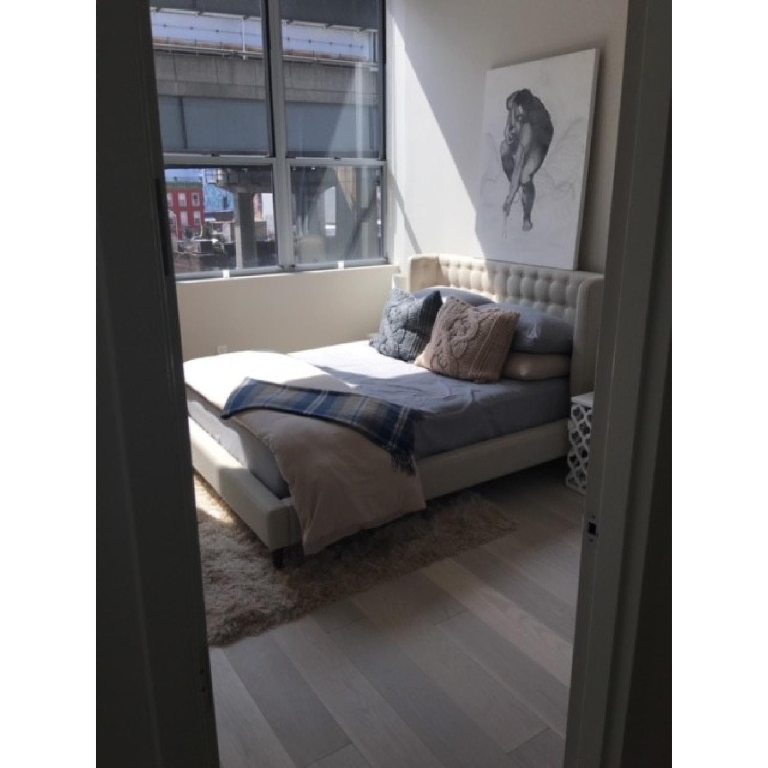 Crate & Barrel Upholstered Full Bed Frame - image-2