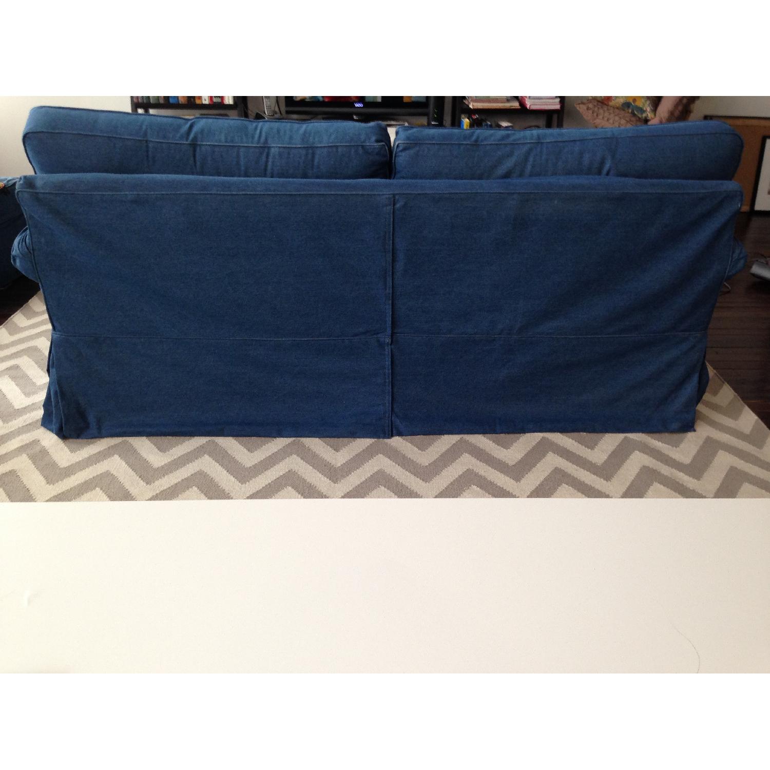 Ethan Allen Bennett Sofa w/ Colby Denim Slipcover - image-5