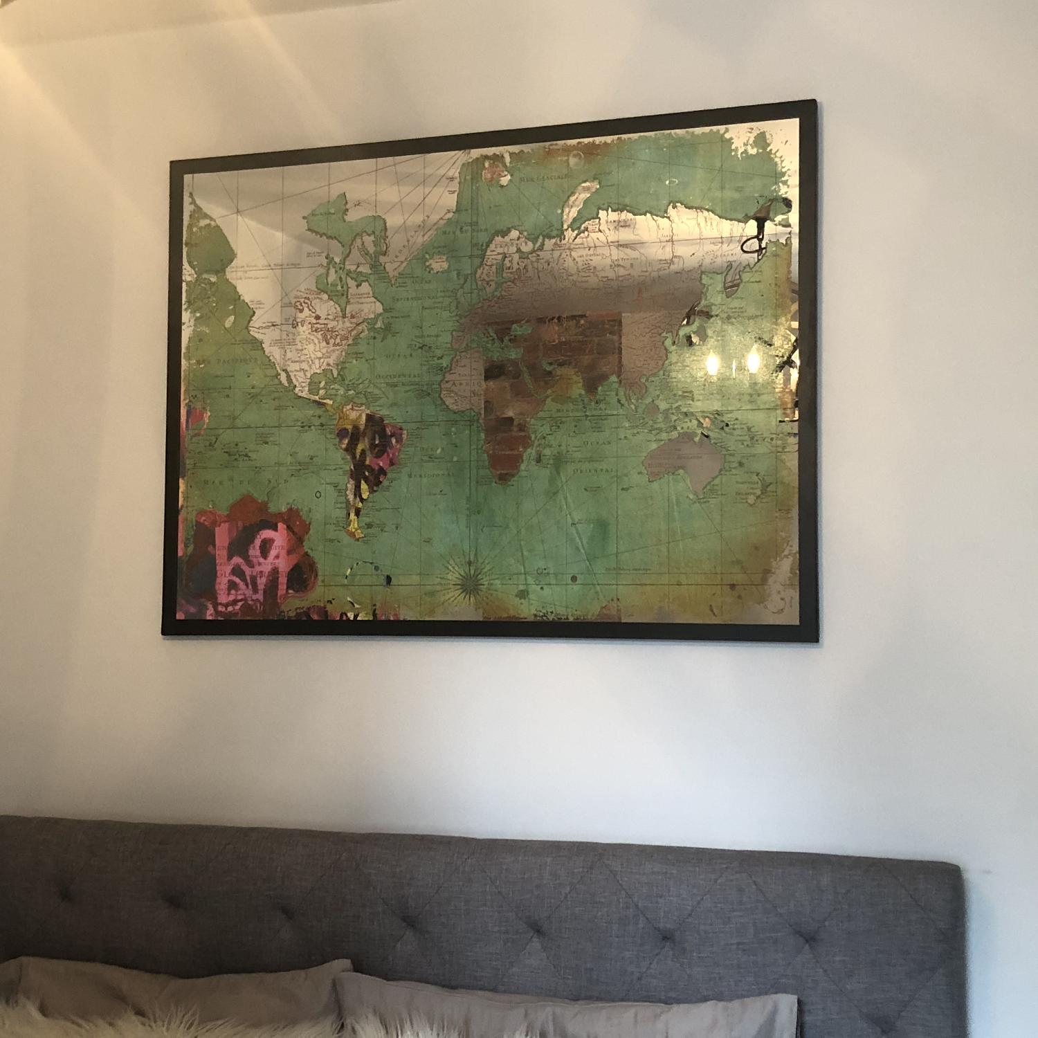 World Market Green Mirrored World Map - image-4