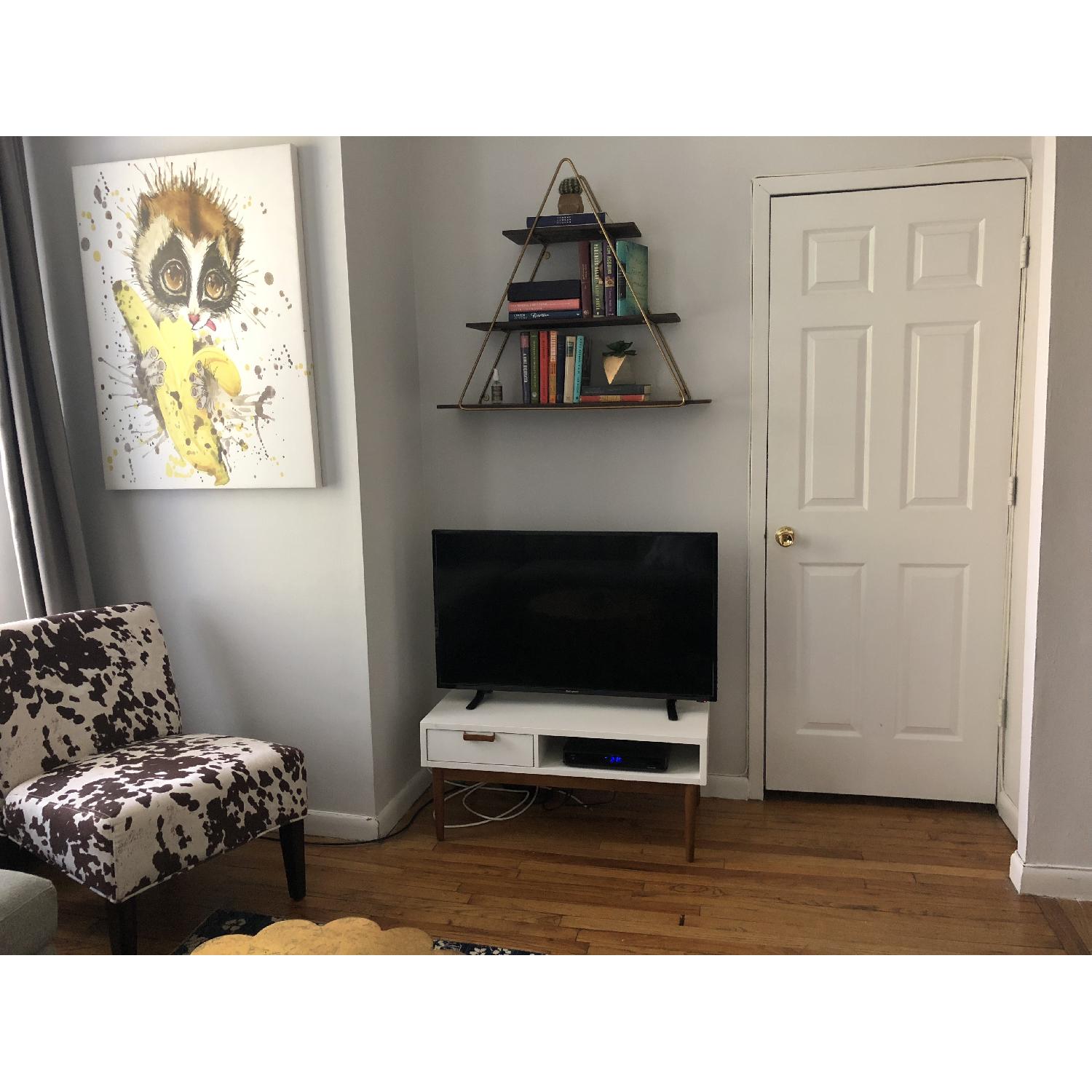 World Market Wood & Gold Triangle Wall Shelf - image-2