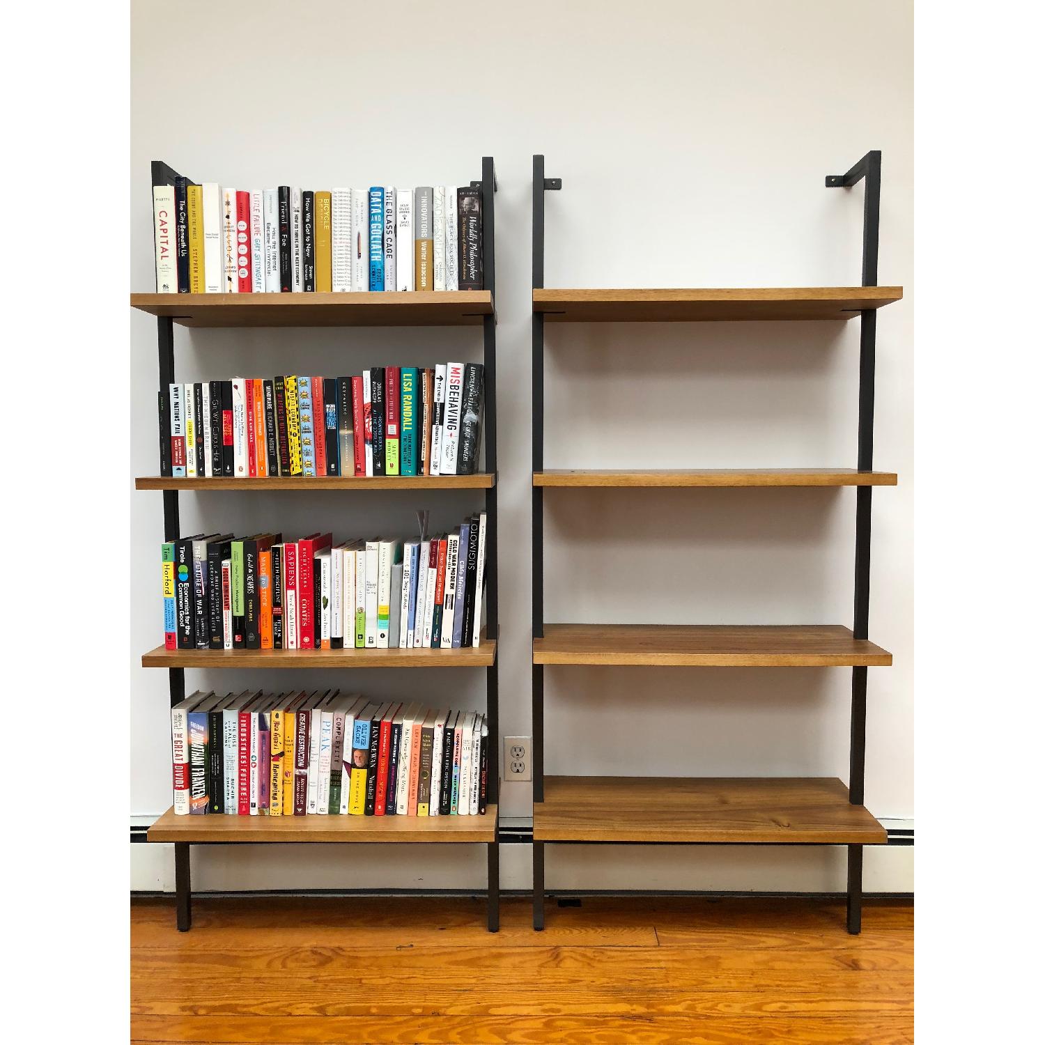 CB2 Helix Acacia Wall-Mounted Bookcases - Thumbnail 4