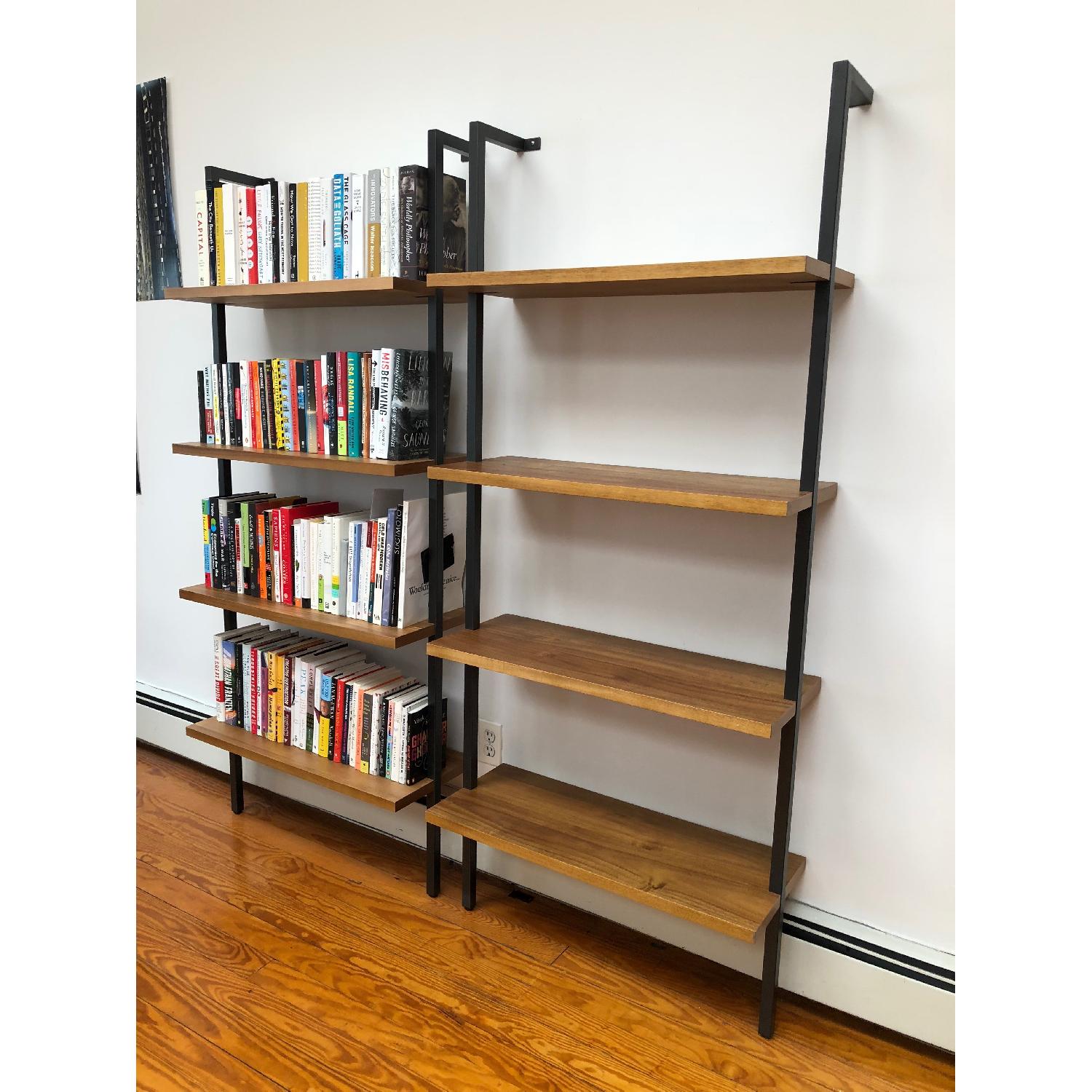 CB2 Helix Acacia Wall-Mounted Bookcases - Thumbnail 2