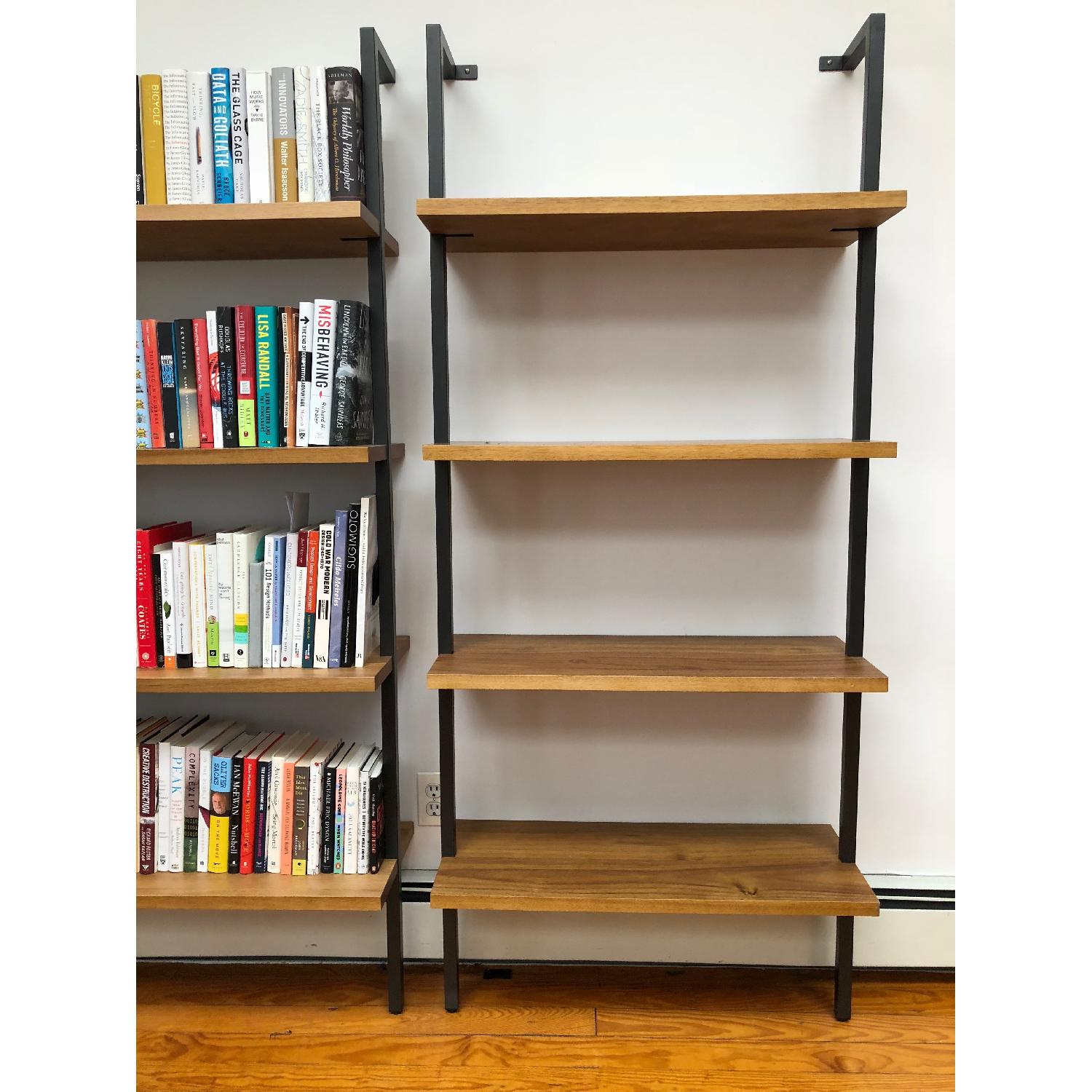 CB2 Helix Acacia Wall-Mounted Bookcases - Thumbnail 3