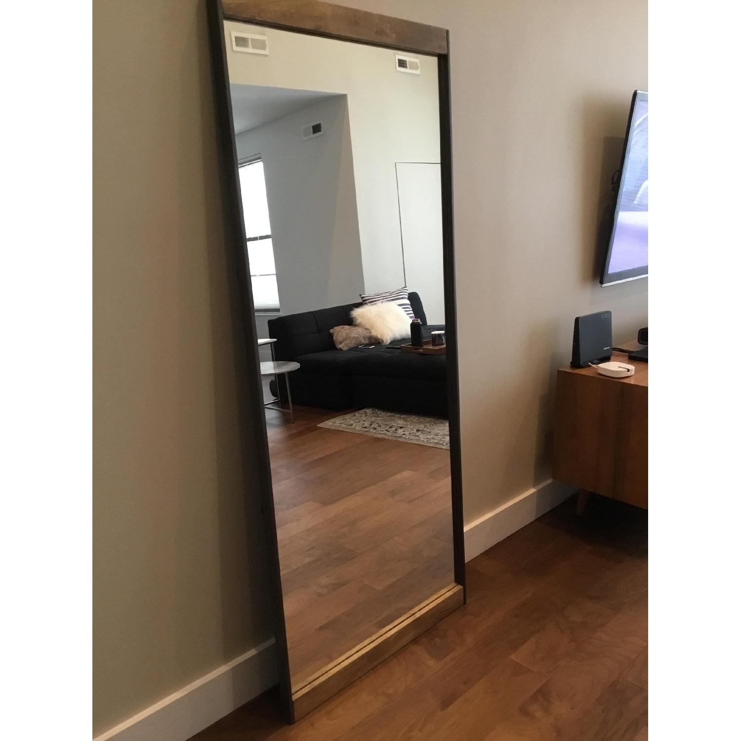 West Elm Industrial Metal Wood Floor Mirror Aptdeco