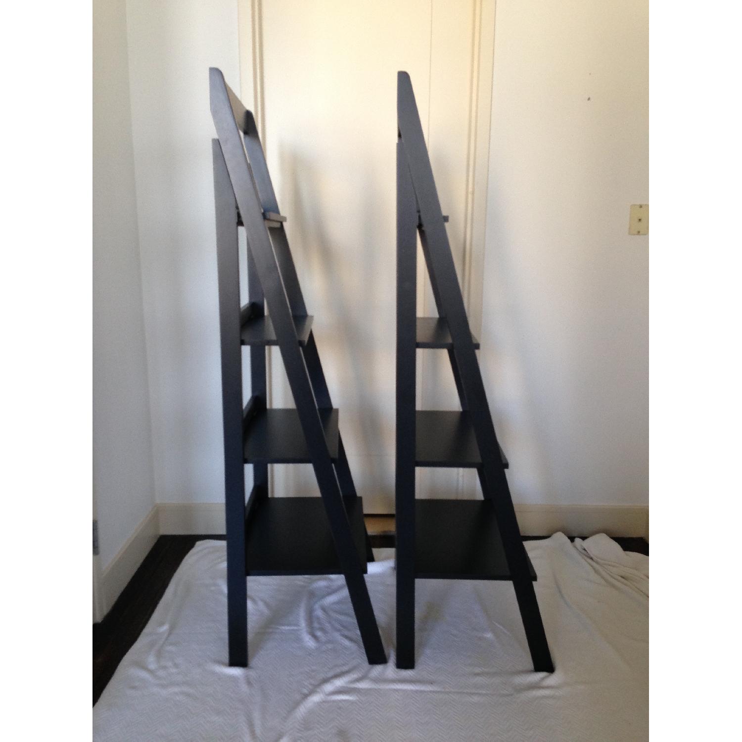 Ethan Allen Black Ladder Bookshelves - image-2