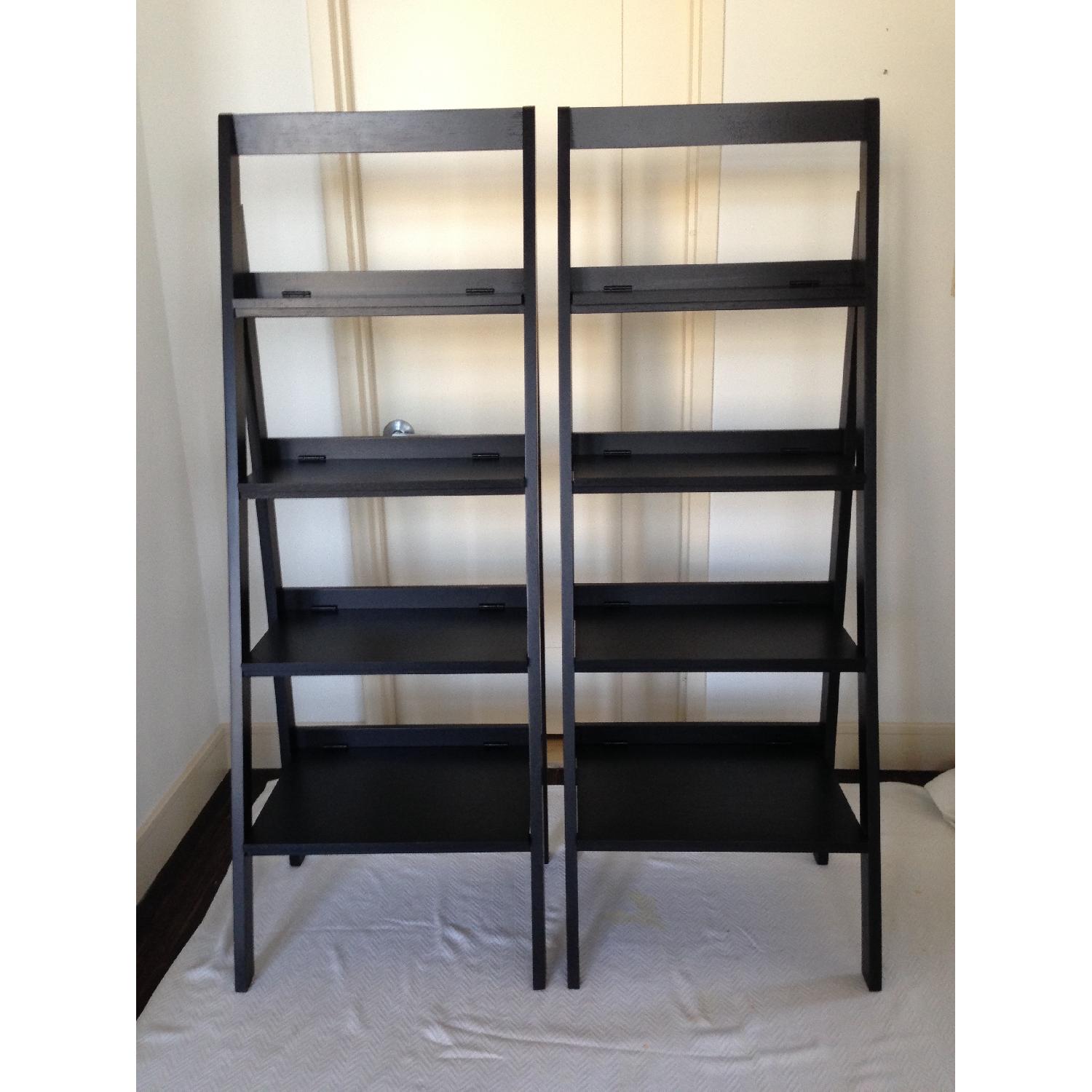 Ethan Allen Black Ladder Bookshelves - image-4