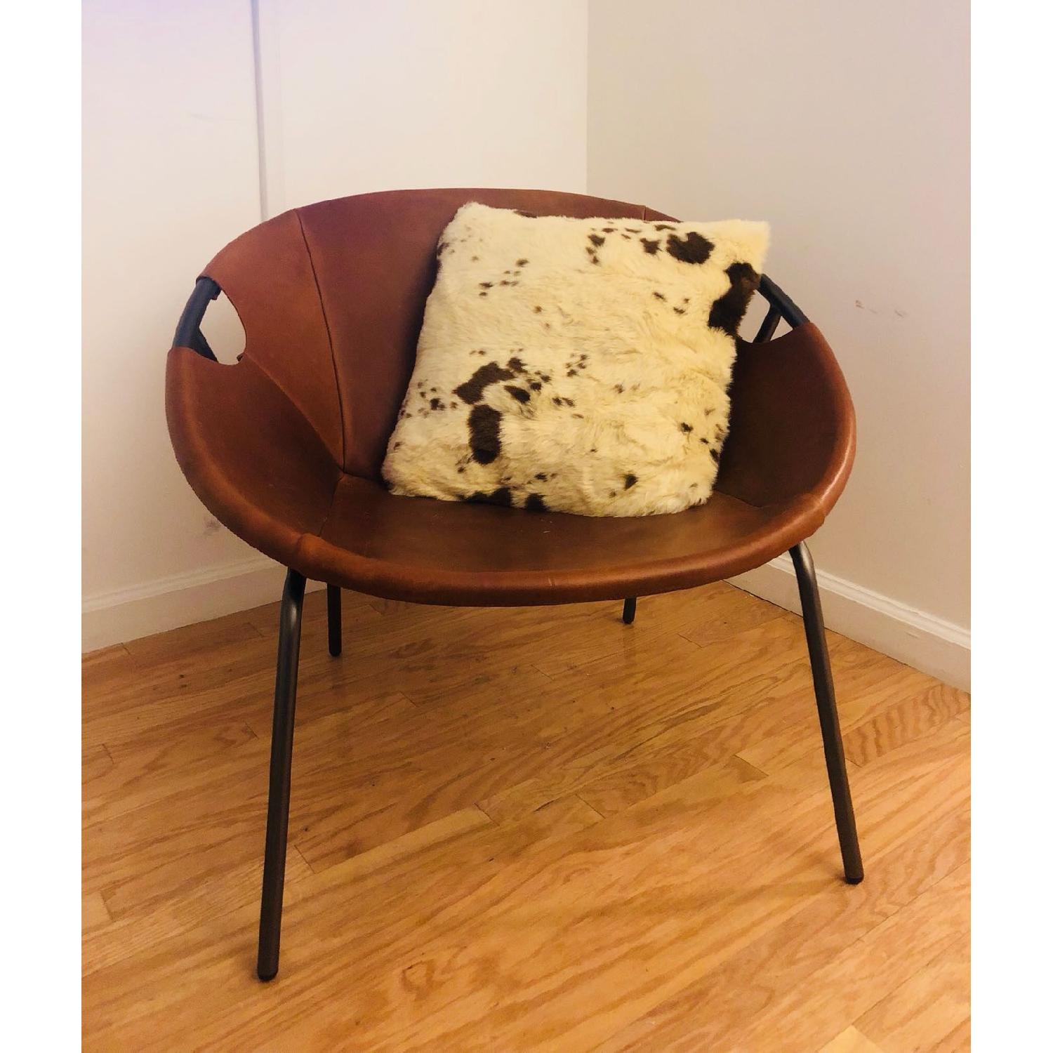 West Elm Dries Leather Sling Chair - image-3