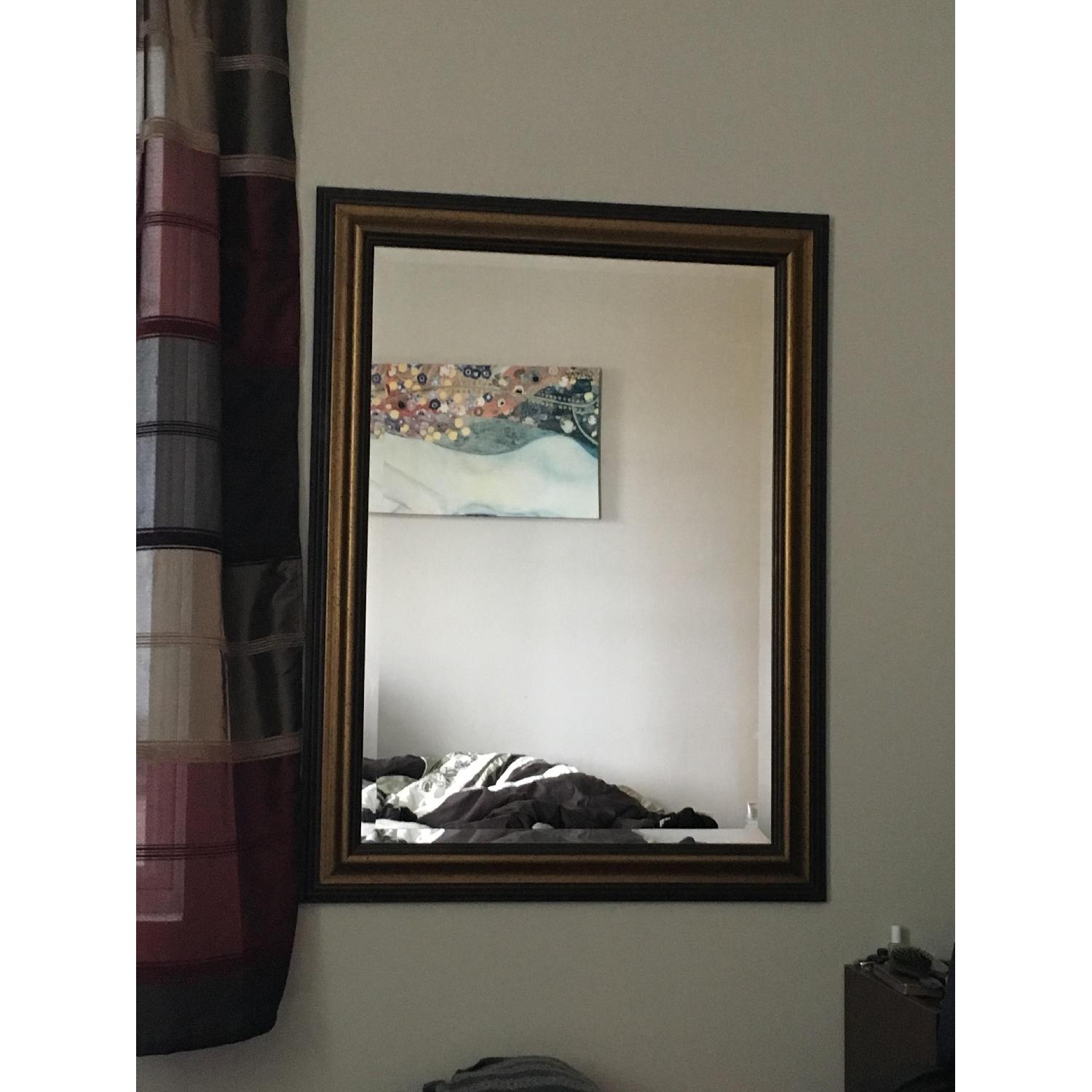 Pottery Barn Gold Gilt & Black Wall Mirror - image-1
