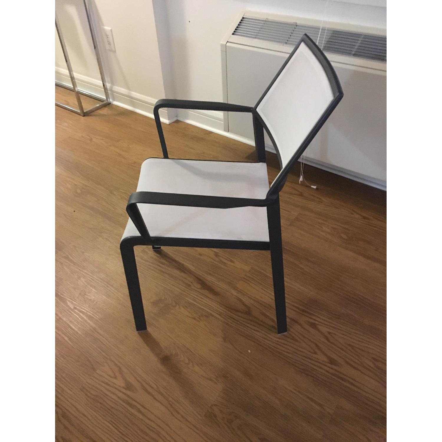 Crate & Barrel Largo White Mesh Outdoor/Patio Dining Chairs - image-2