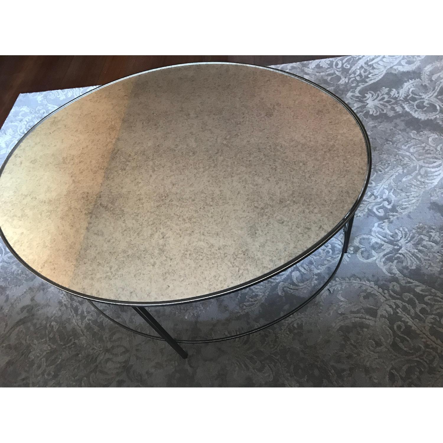 Pottery Barn Metal & Mirrored Oval Coffee Table - image-2
