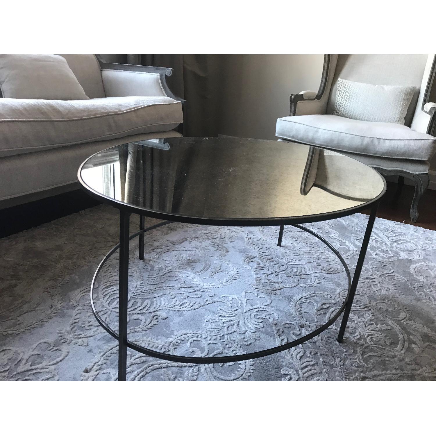 Pottery Barn Metal & Mirrored Oval Coffee Table - image-3