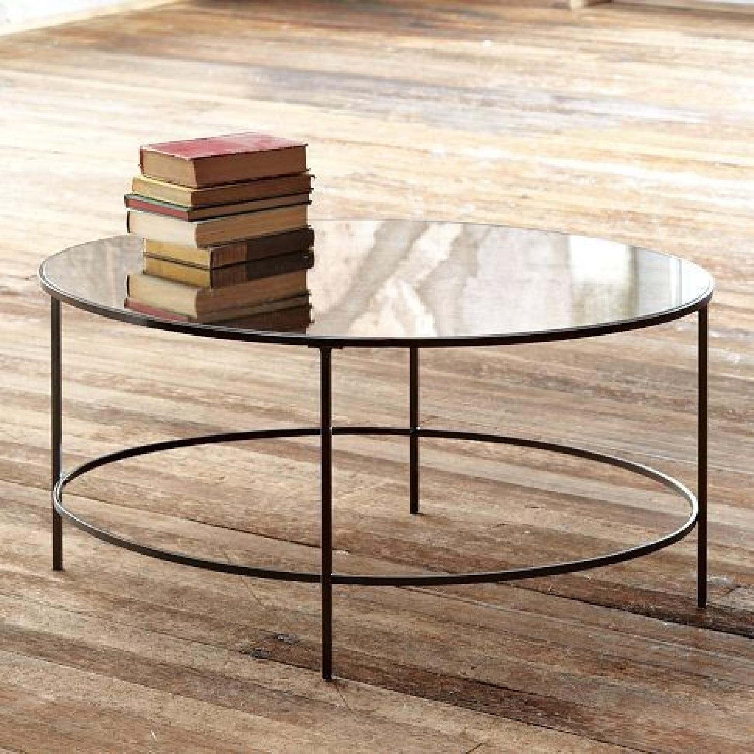 Pottery Barn Metal & Mirrored Oval Coffee Table - image-4