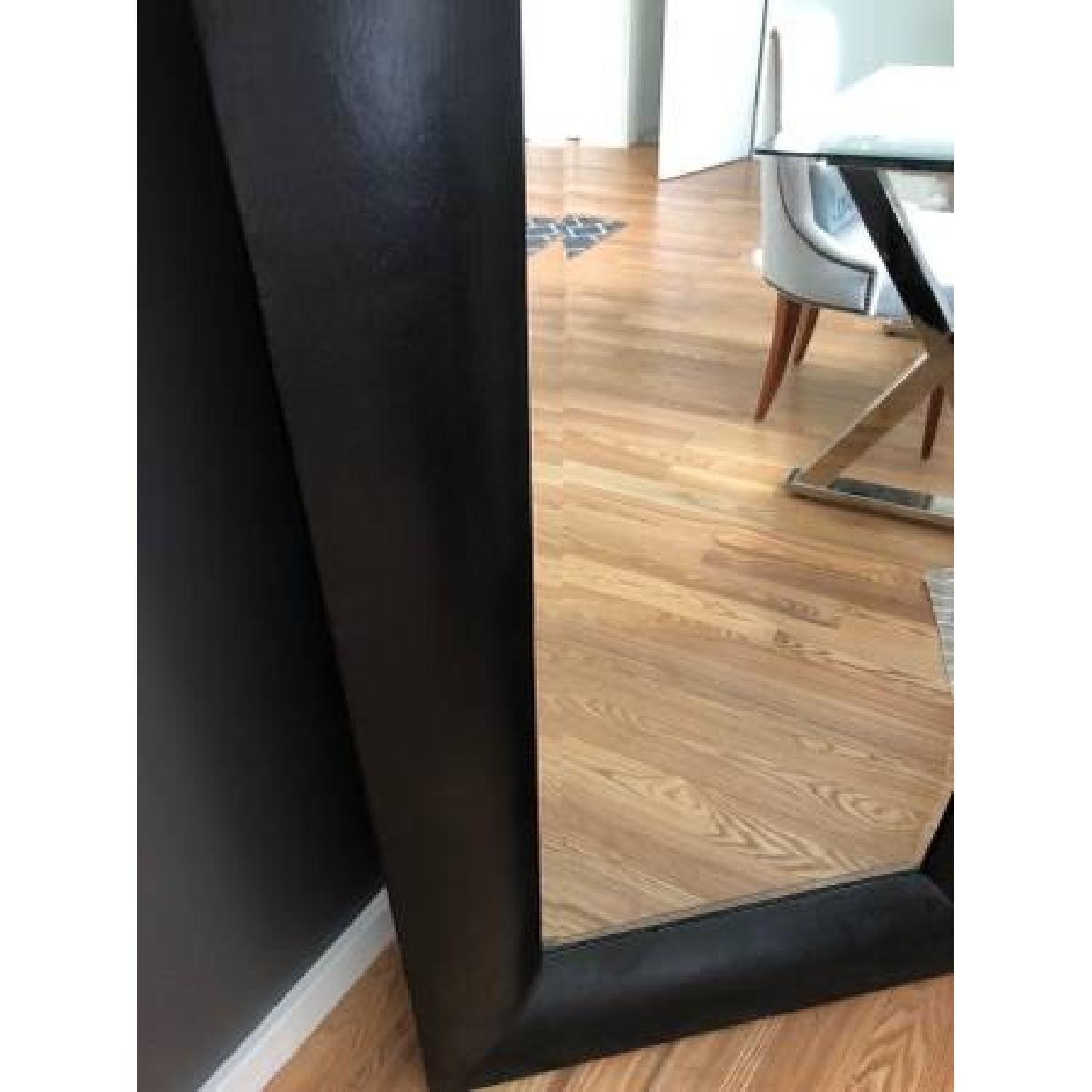 Crate & Barrel Black Leather Wall Mirror - image-2