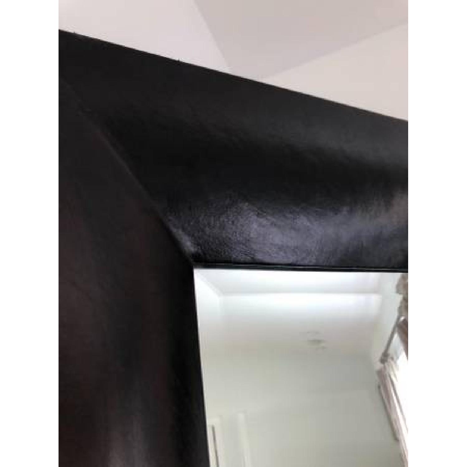 Crate & Barrel Black Leather Wall Mirror - image-3
