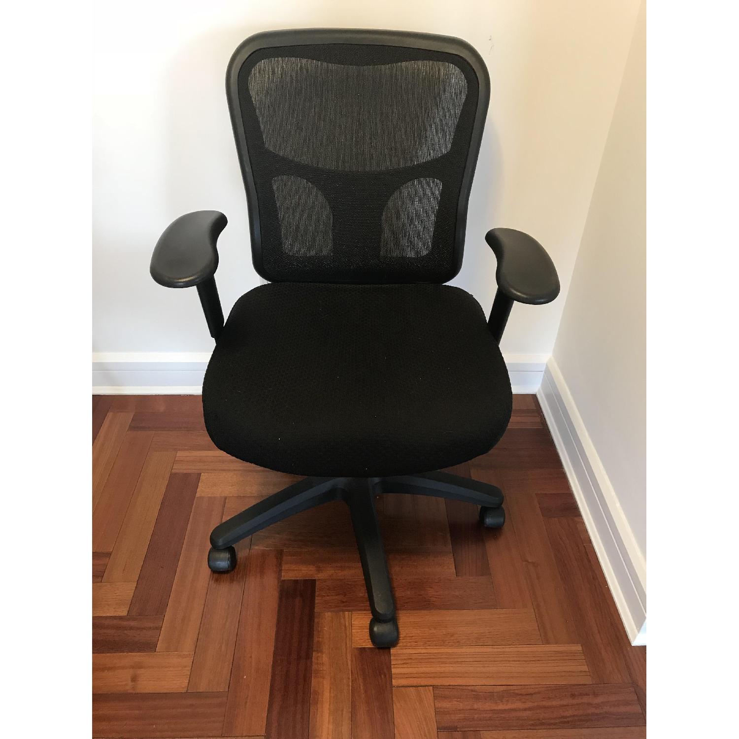 Black Office Chair w/ Tempurpedic Seat & Mesh Back - image-1