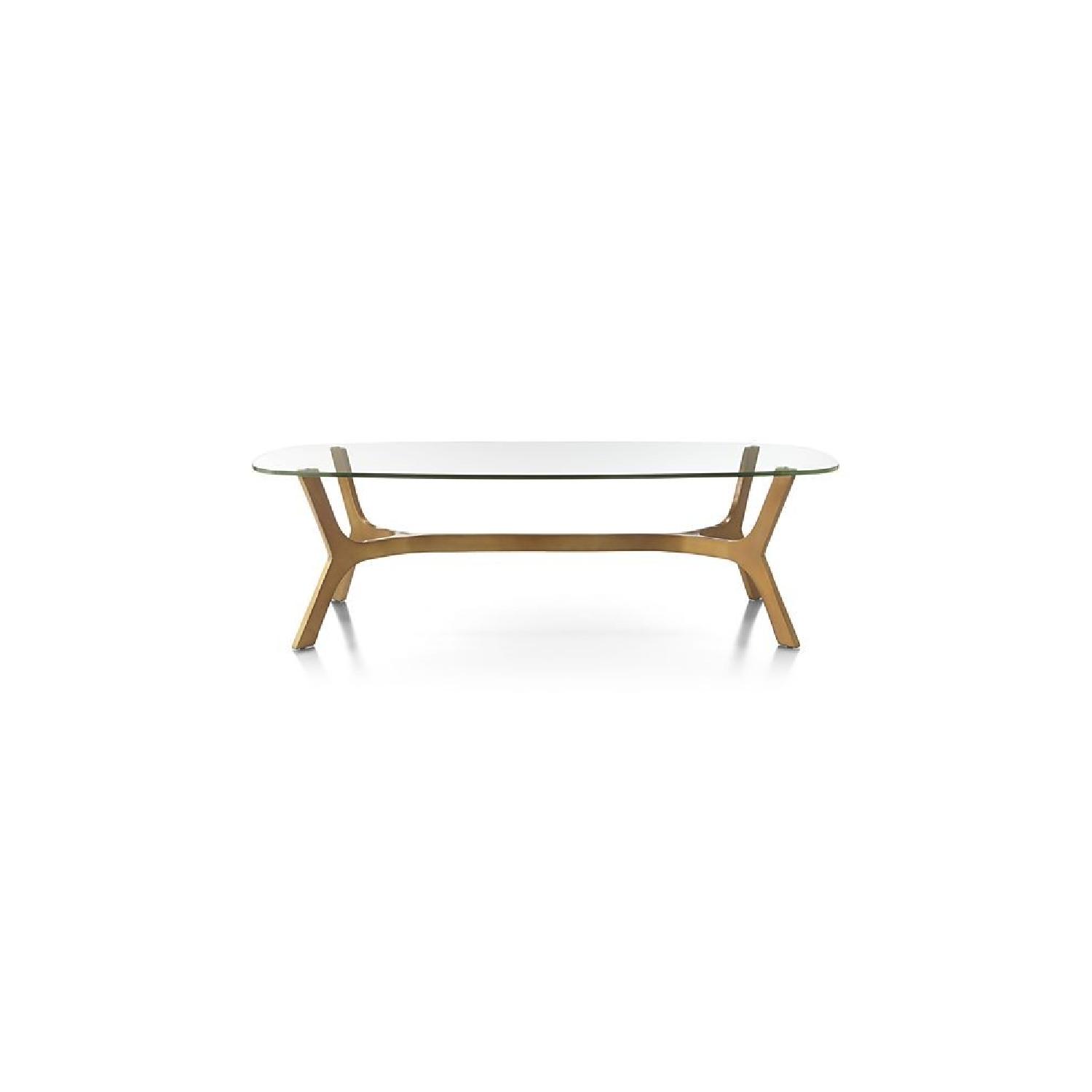 Crate & Barrel Elke Rectangular Glass Coffee Table - image-1