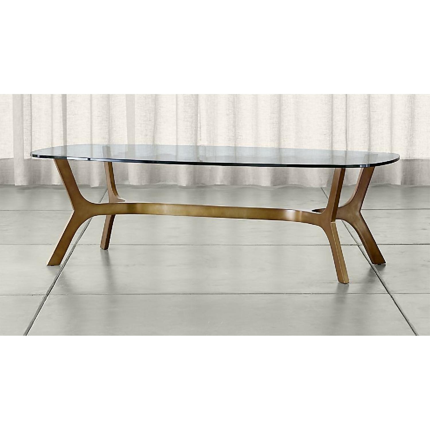 Crate & Barrel Elke Rectangular Glass Coffee Table - image-2