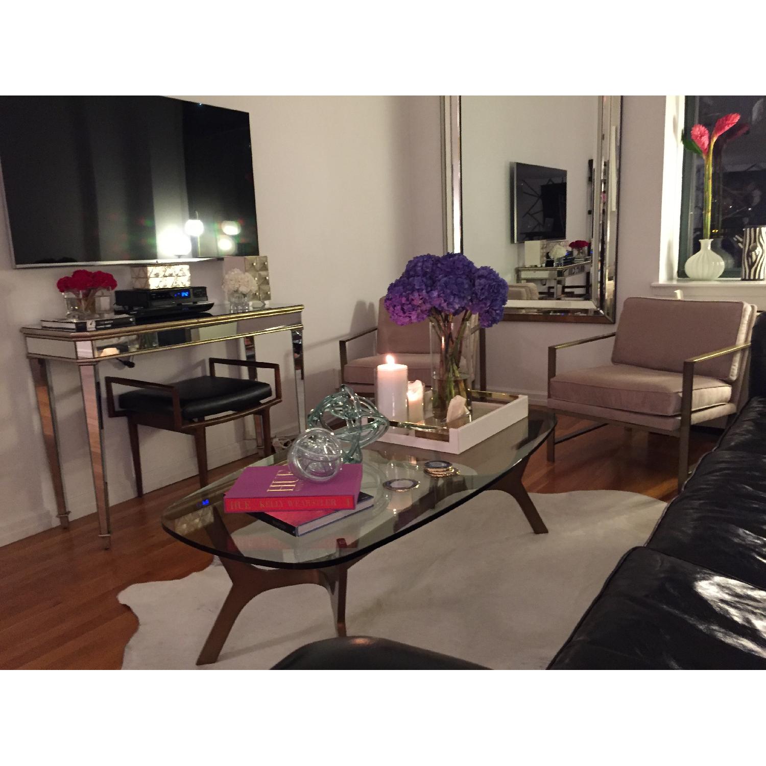 Crate & Barrel Elke Rectangular Glass Coffee Table - image-3