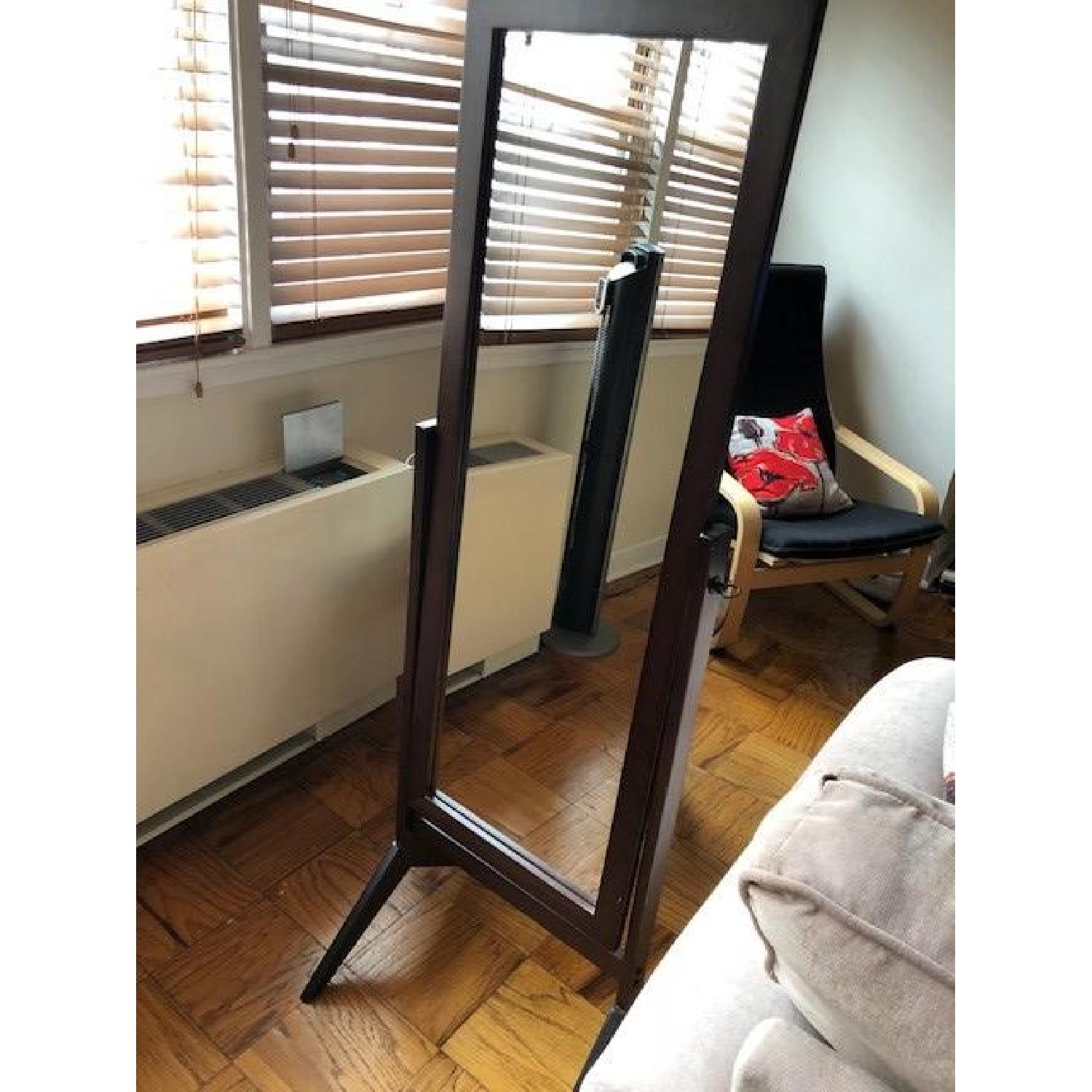 Brown-Framed Bedroom Floor Mirror - image-3