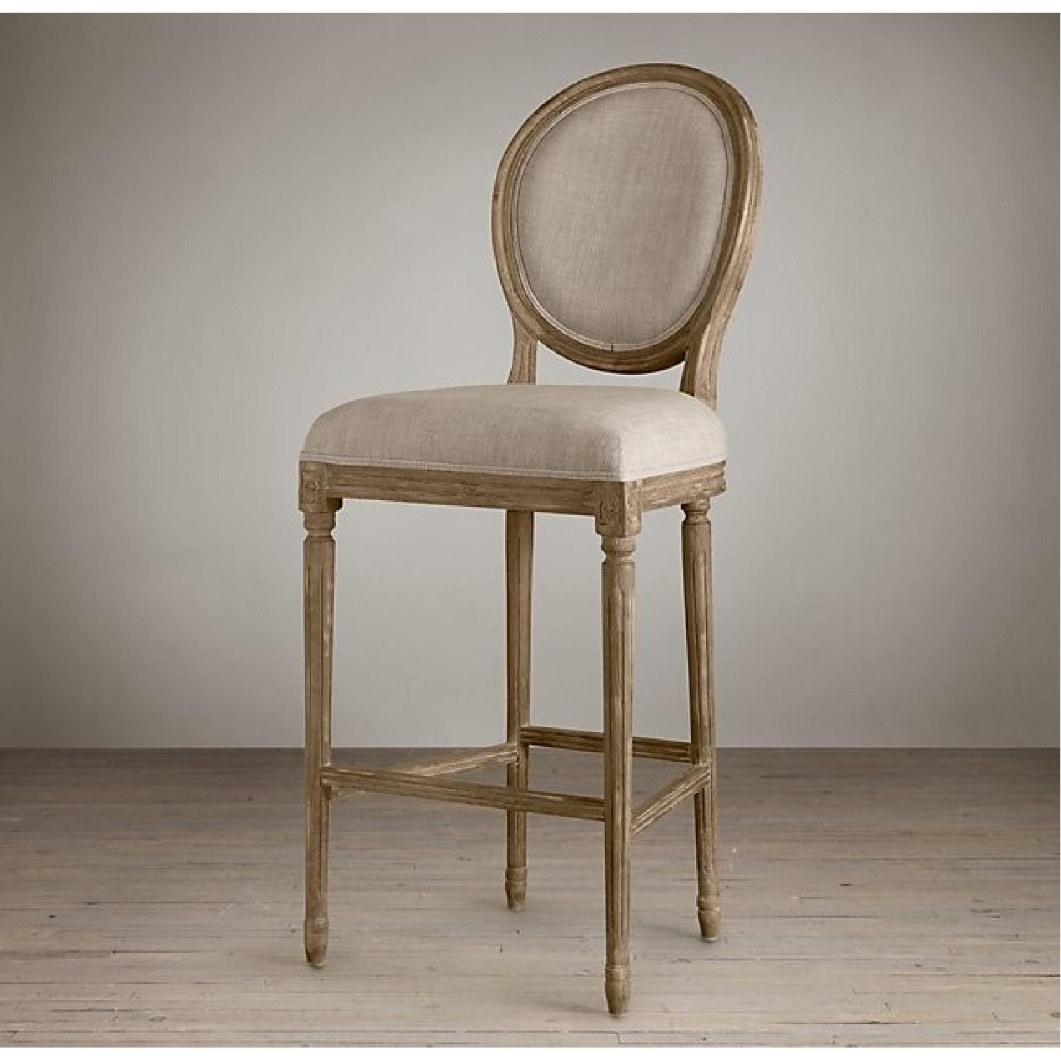 Restoration Hardware Vintage French Round Barstools - image-1