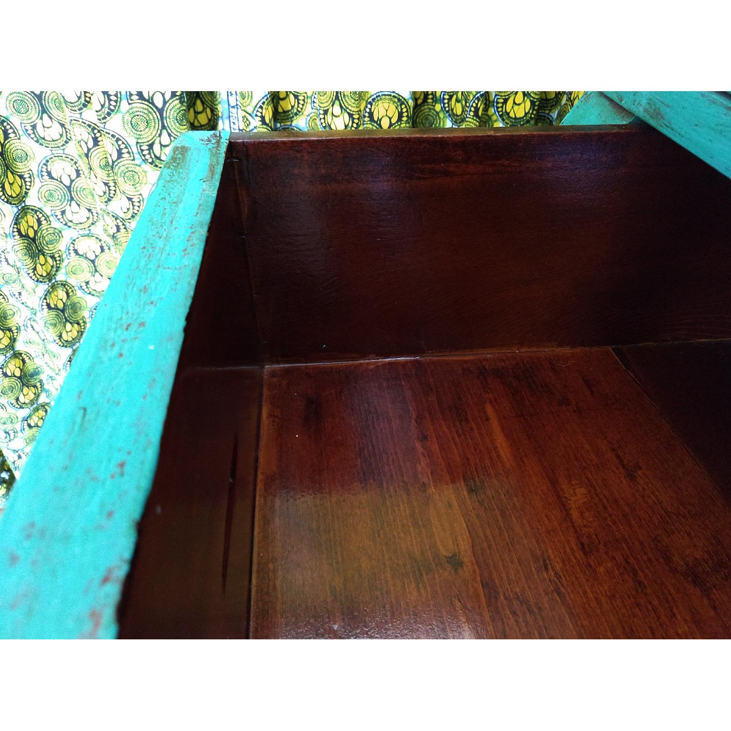 Antique Late 1800's Hand-Painted Turquoise Dresser - image-5