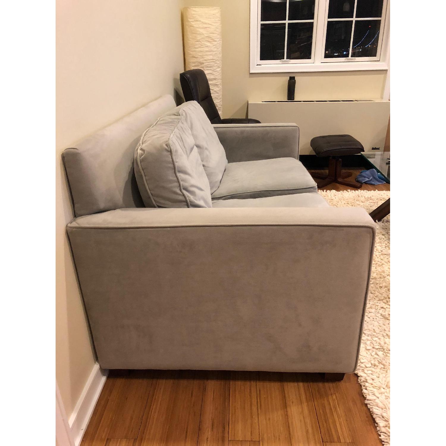 West Elm Henry Dove Grey Velvet Sofa - image-3