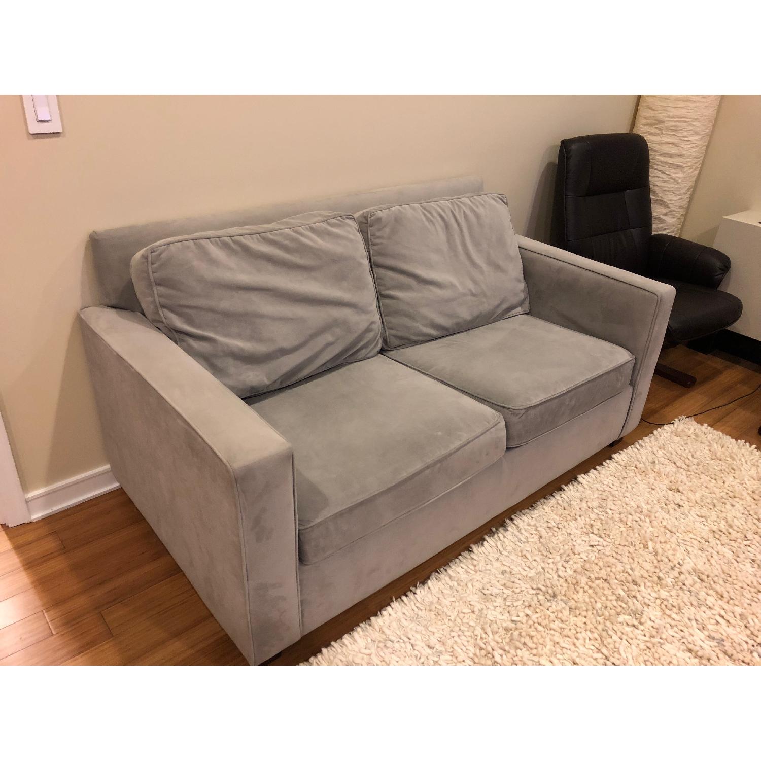 West Elm Henry Dove Grey Velvet Sofa - image-4