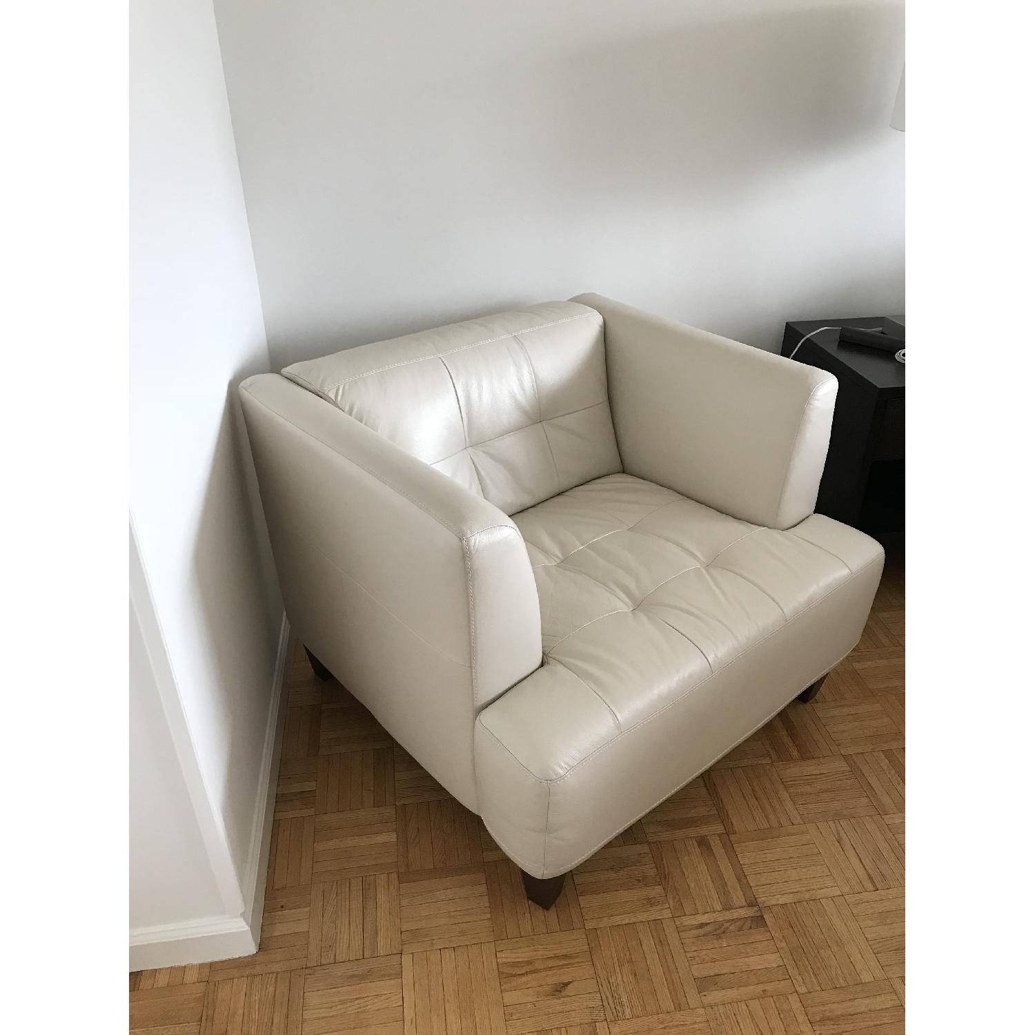 Chateau D'Ax White Leather Chair - image-1