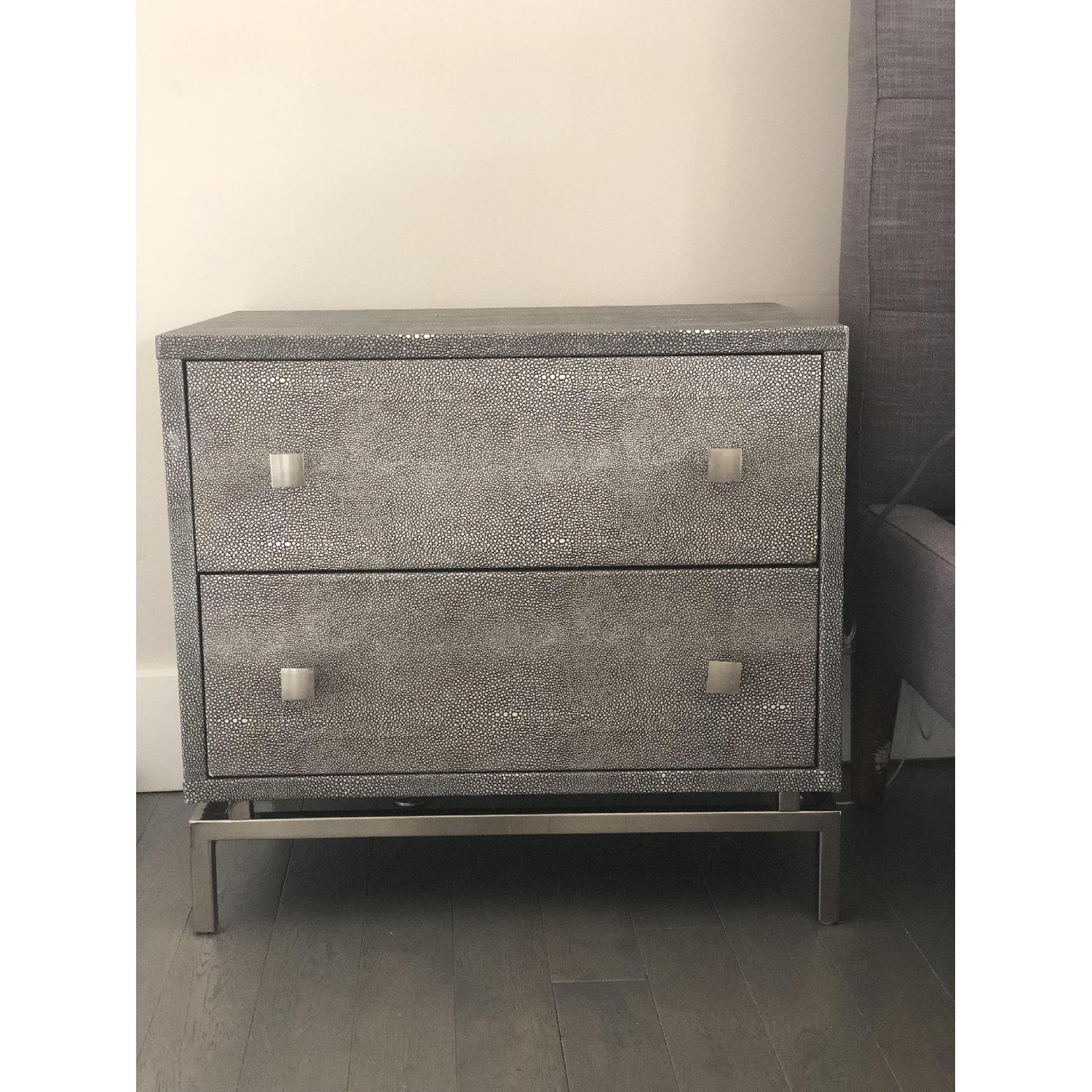 CB2 Shagreen Embossed nightstand AptDeco