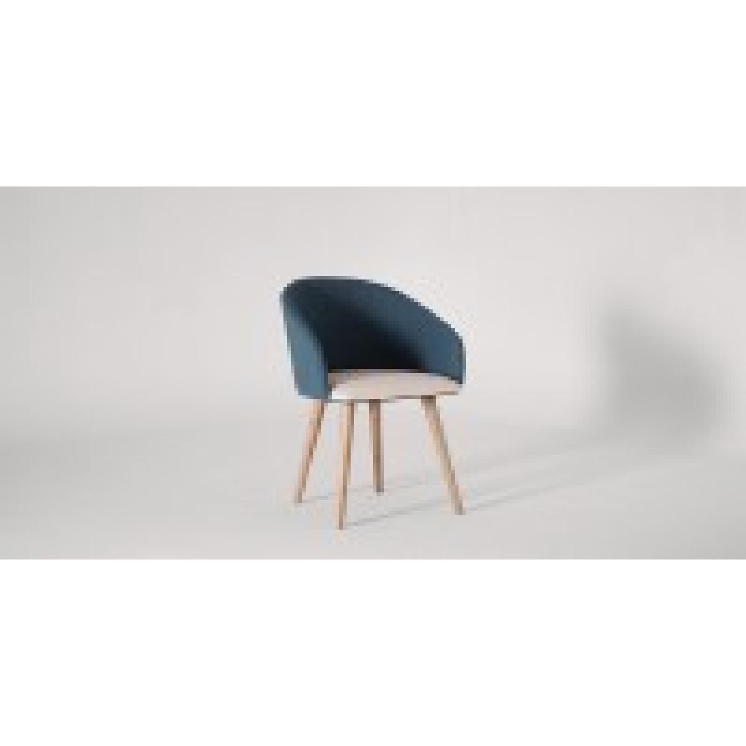 Swoon Editions Blue & Natural Linen & Oak Dining Chairs - image-1