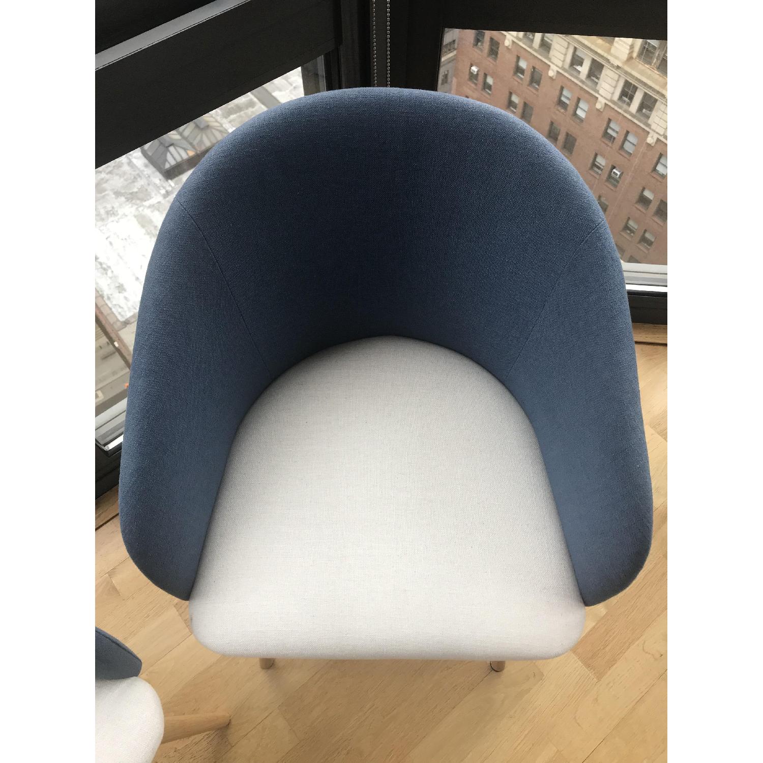 Swoon Editions Blue & Natural Linen & Oak Dining Chairs - image-4