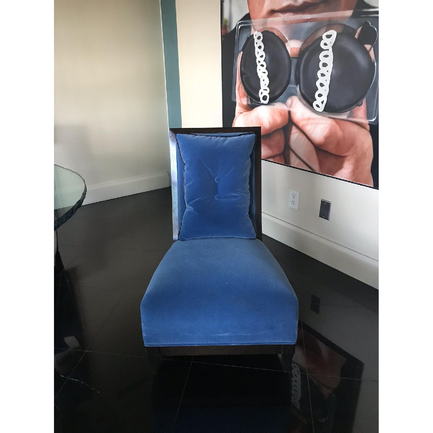 Donghia Velvet Blue Upholstered Side Chairs - image-2