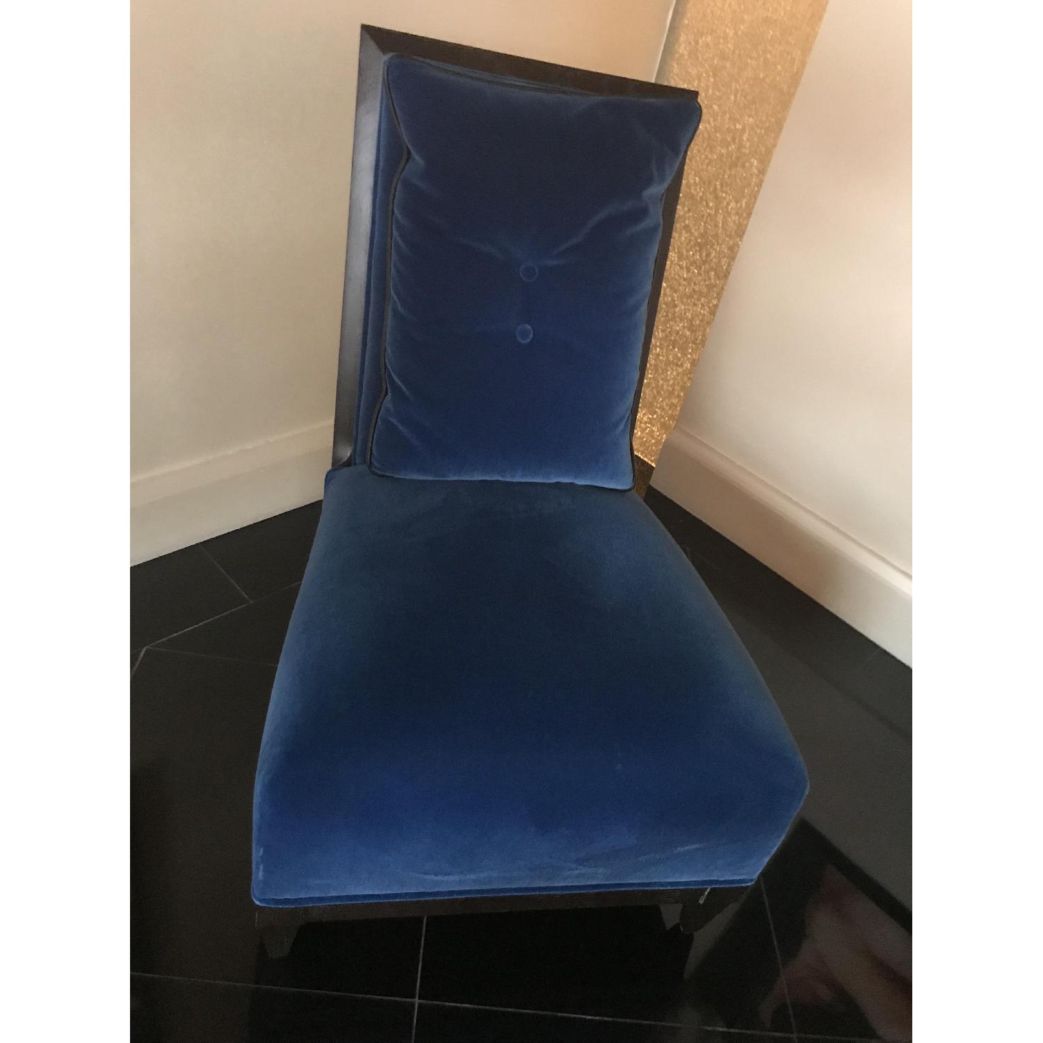 Donghia Velvet Blue Upholstered Side Chairs - image-3