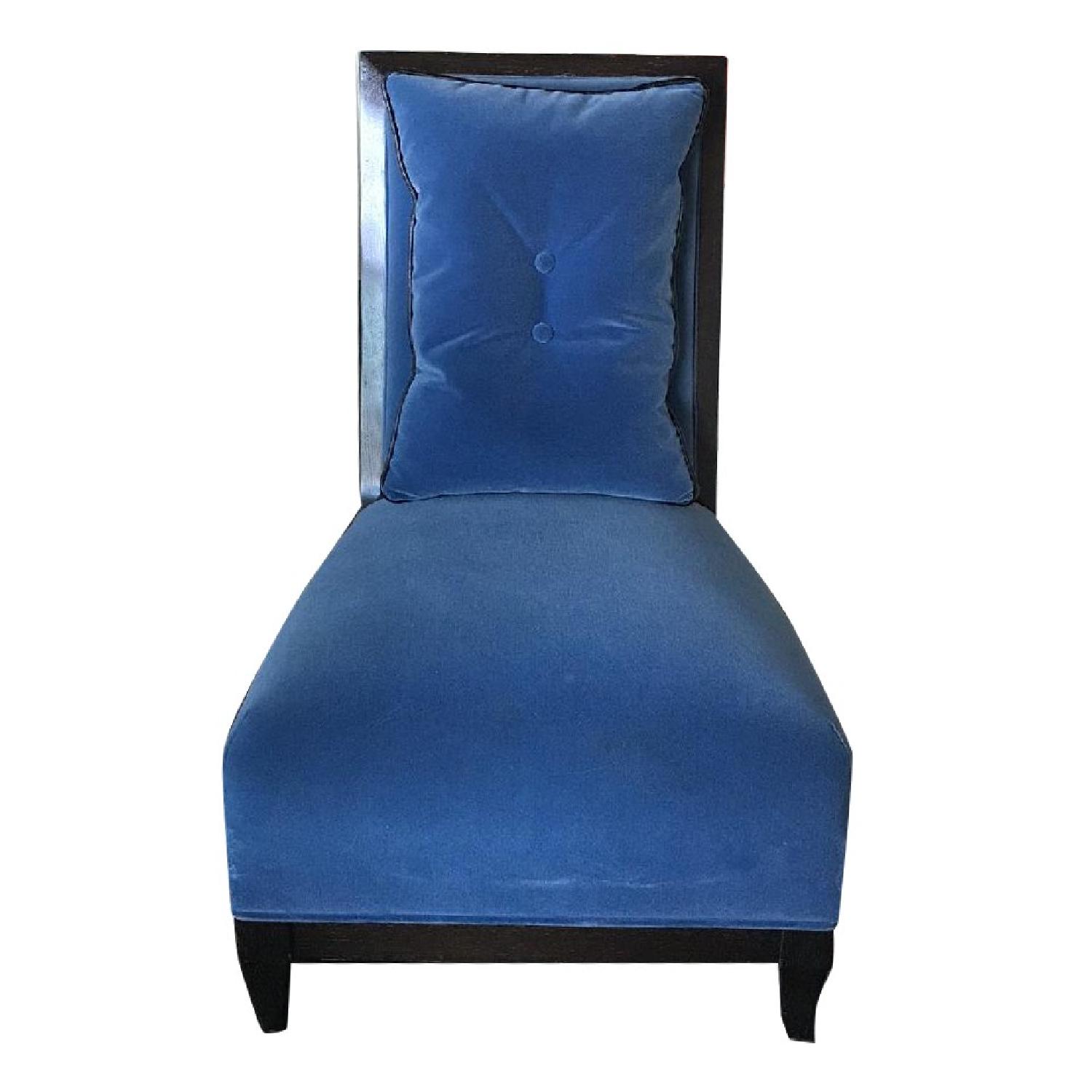 Donghia Velvet Blue Upholstered Side Chairs - image-0