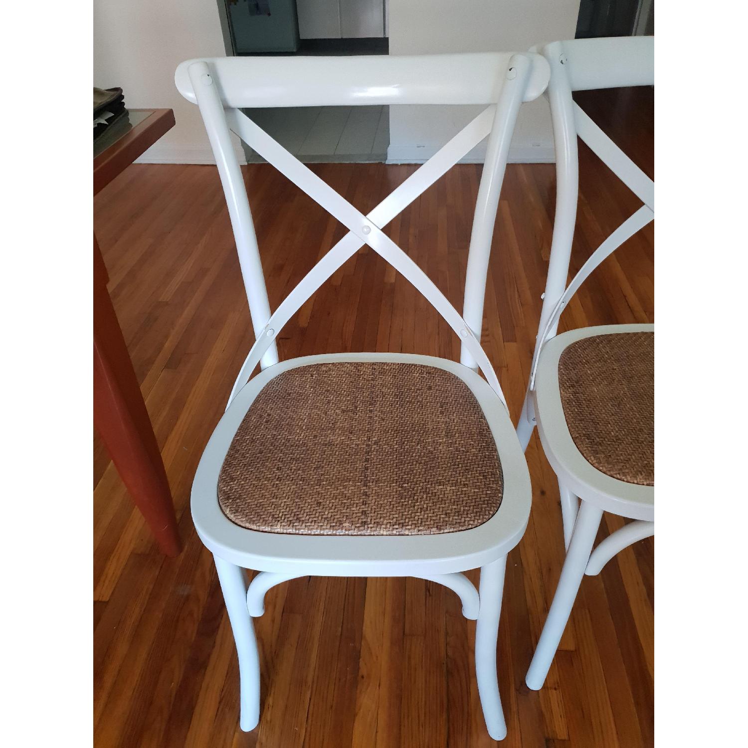White Cross Back Dining Chairs - image-1