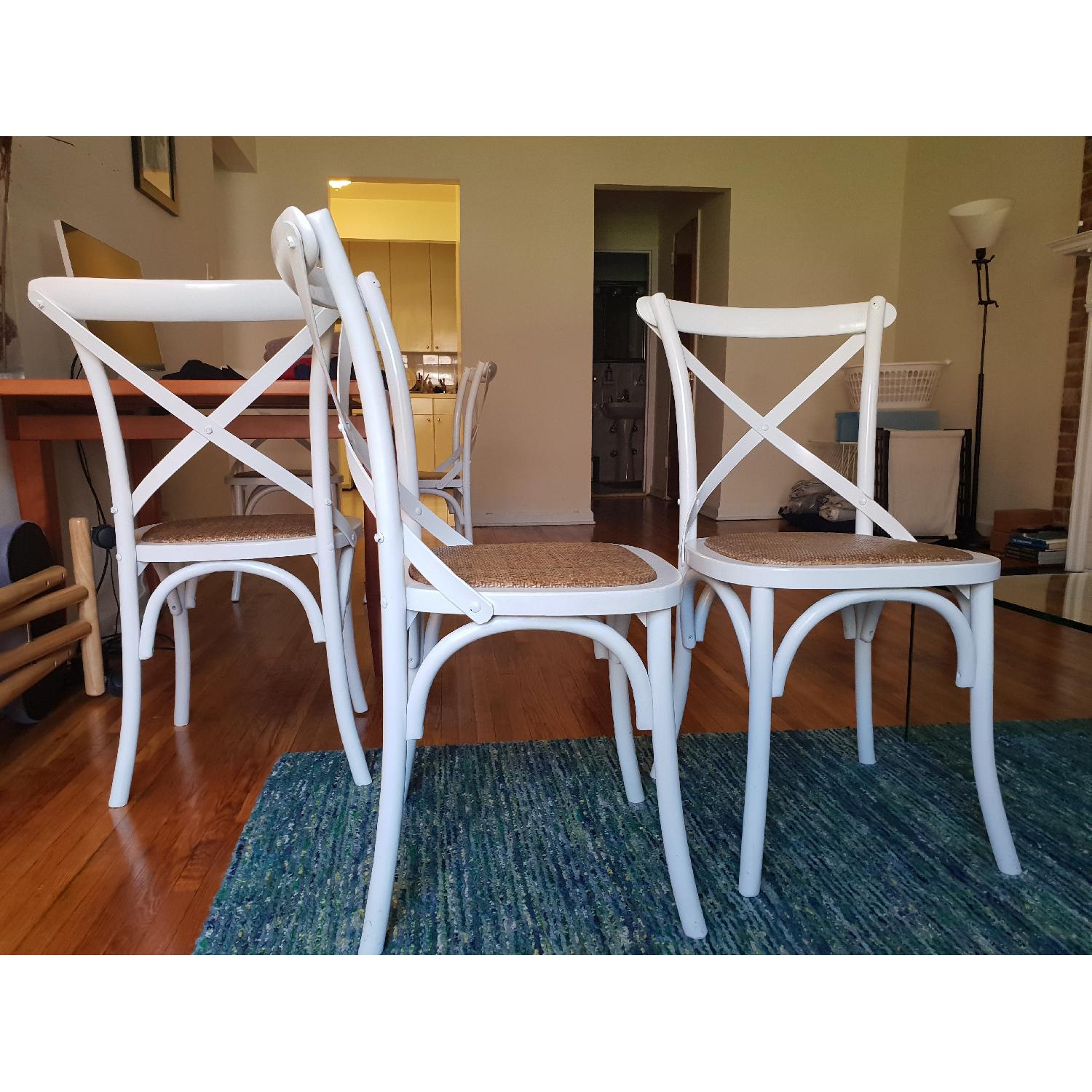 White Cross Back Dining Chairs - image-3