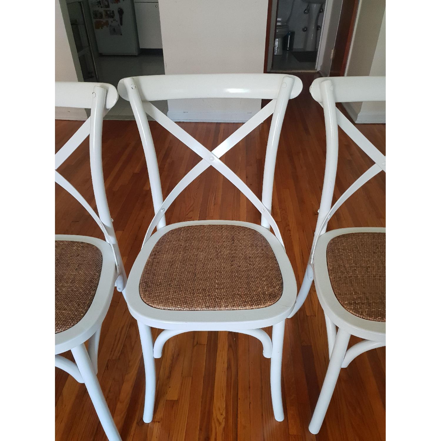 White Cross Back Dining Chairs - image-5