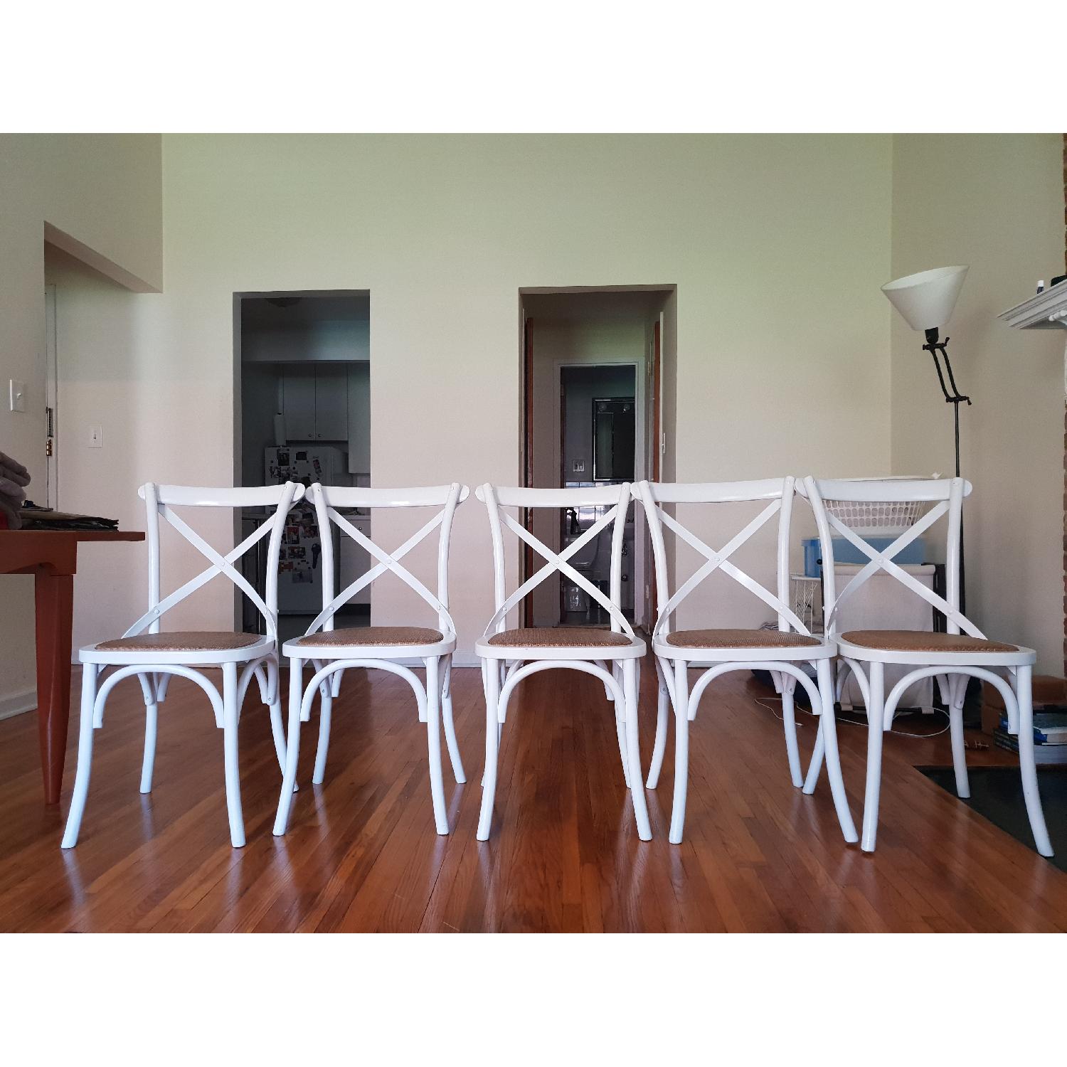 White Cross Back Dining Chairs - image-6